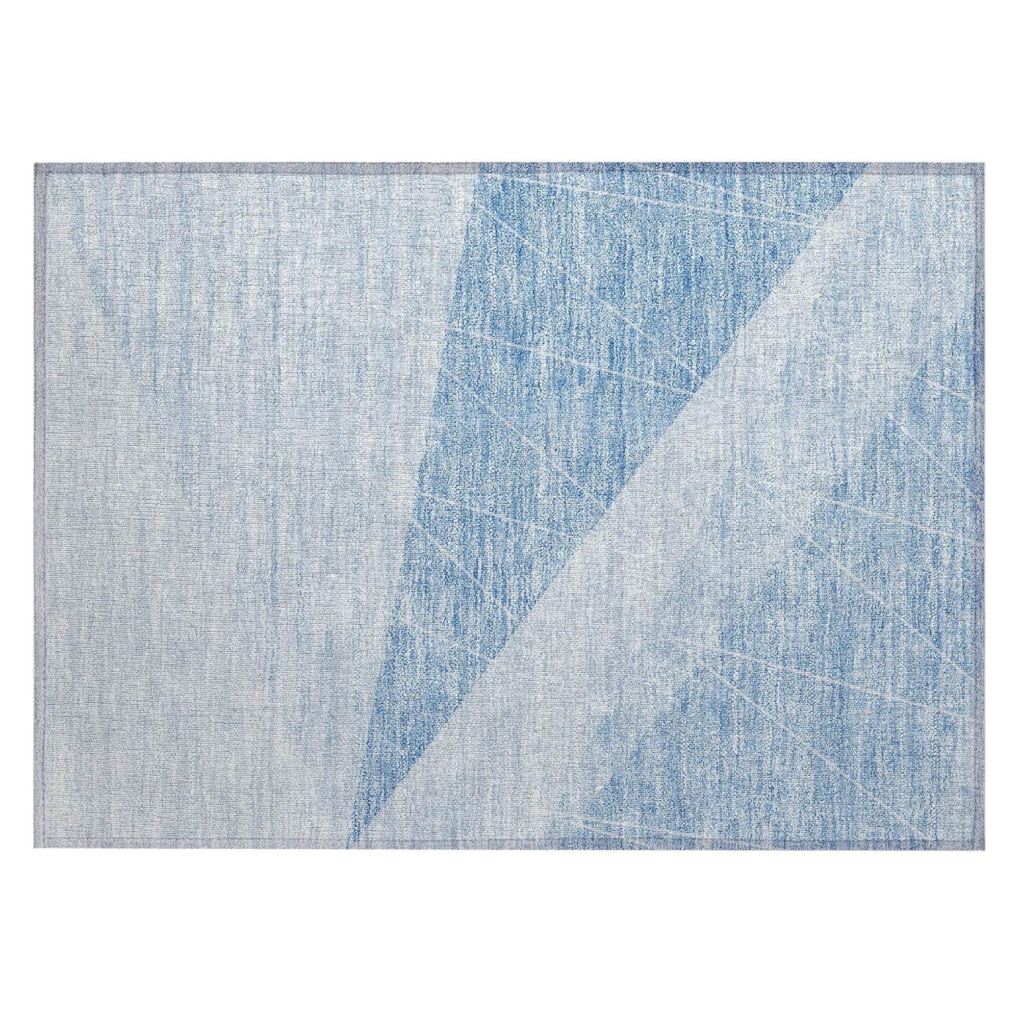 Machine Washable Sky Blue Rug - Indoor / Outdoor - Kids / Pet Friendly Modern Print Rug