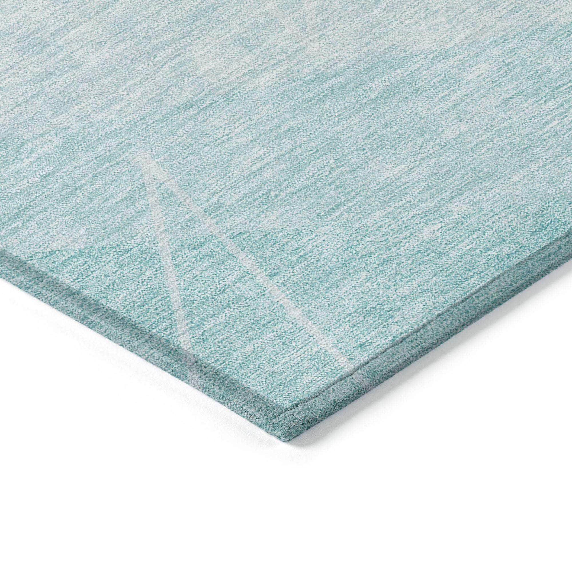 Machine Washable Teal Rug - Indoor / Outdoor - Kids / Pet Friendly Modern Print Rug