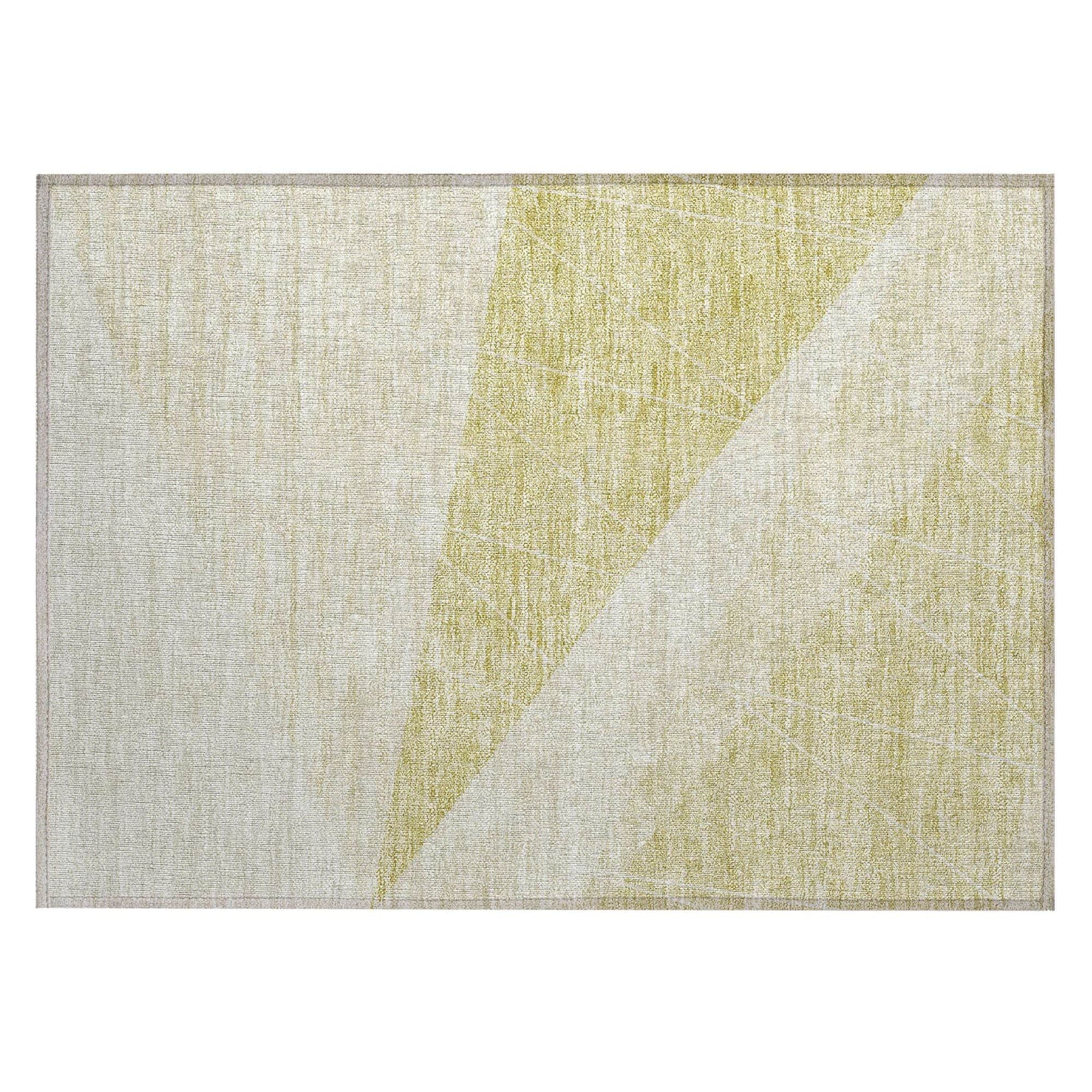 Machine Washable Wheat Gold Rug - Indoor / Outdoor - Kids / Pet Friendly Modern Print Rug