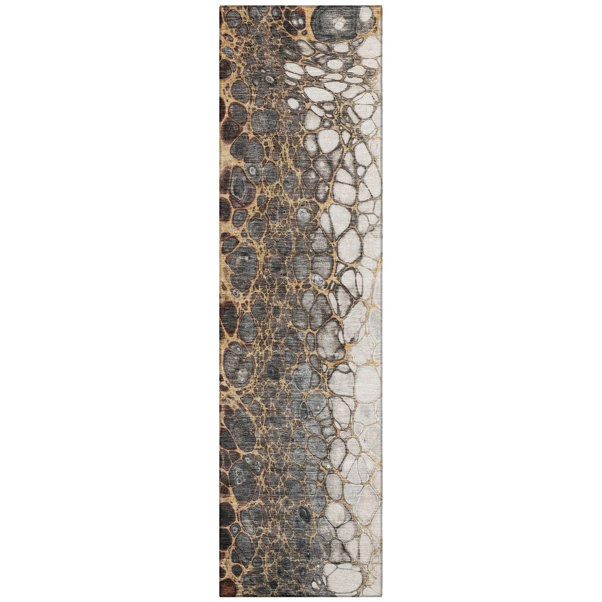 Machine Washable Ivory Rug - Indoor / Outdoor - Kids / Pet Friendly Abstract Print Rug