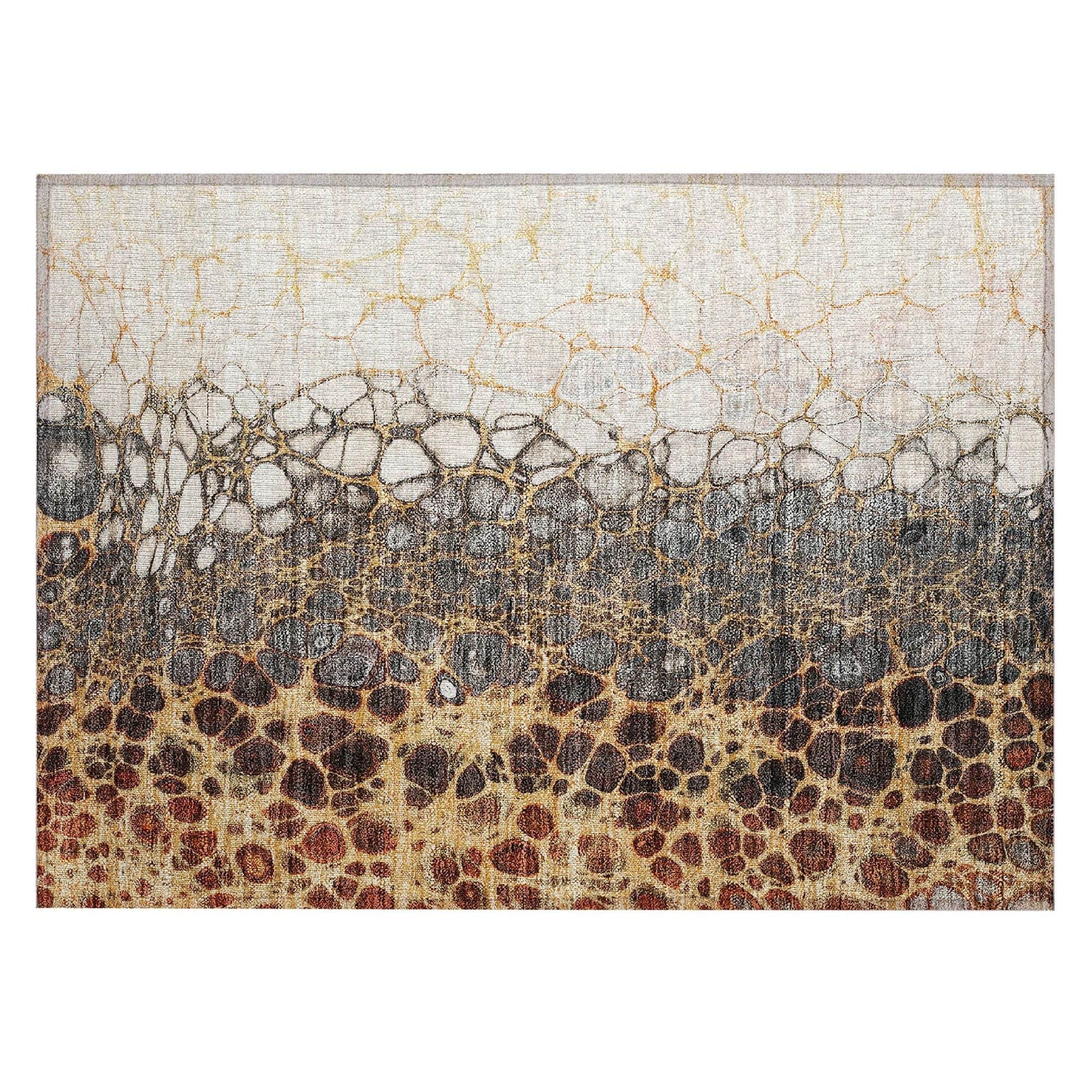 Machine Washable Ivory Rug - Indoor / Outdoor - Kids / Pet Friendly Abstract Print Rug