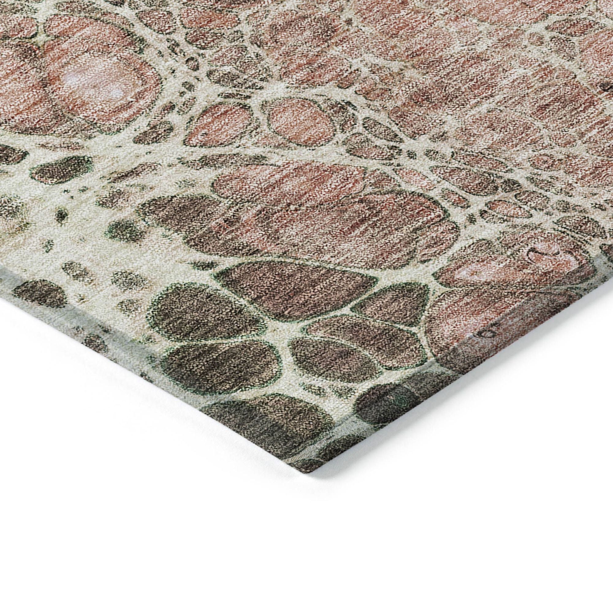 Machine Washable Salmon Orange Rug - Indoor / Outdoor - Kids / Pet Friendly Abstract Print Rug