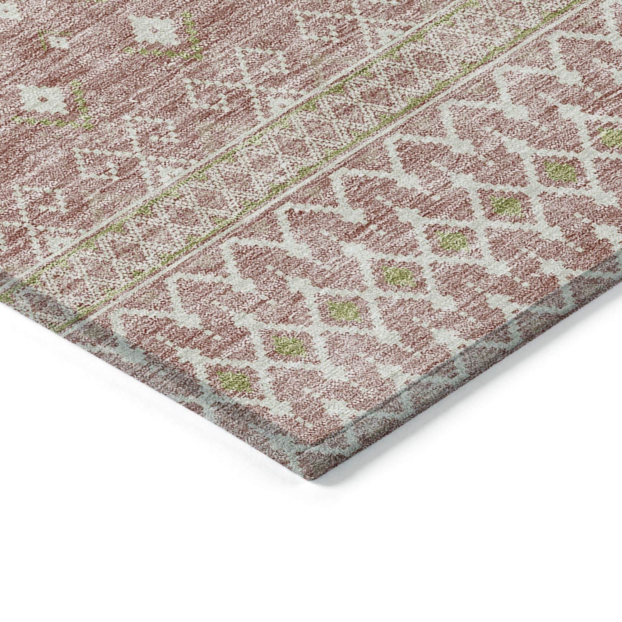 Machine Washable Blush Pink Rug - Indoor / Outdoor - Kids / Pet Friendly Boho Print Rug