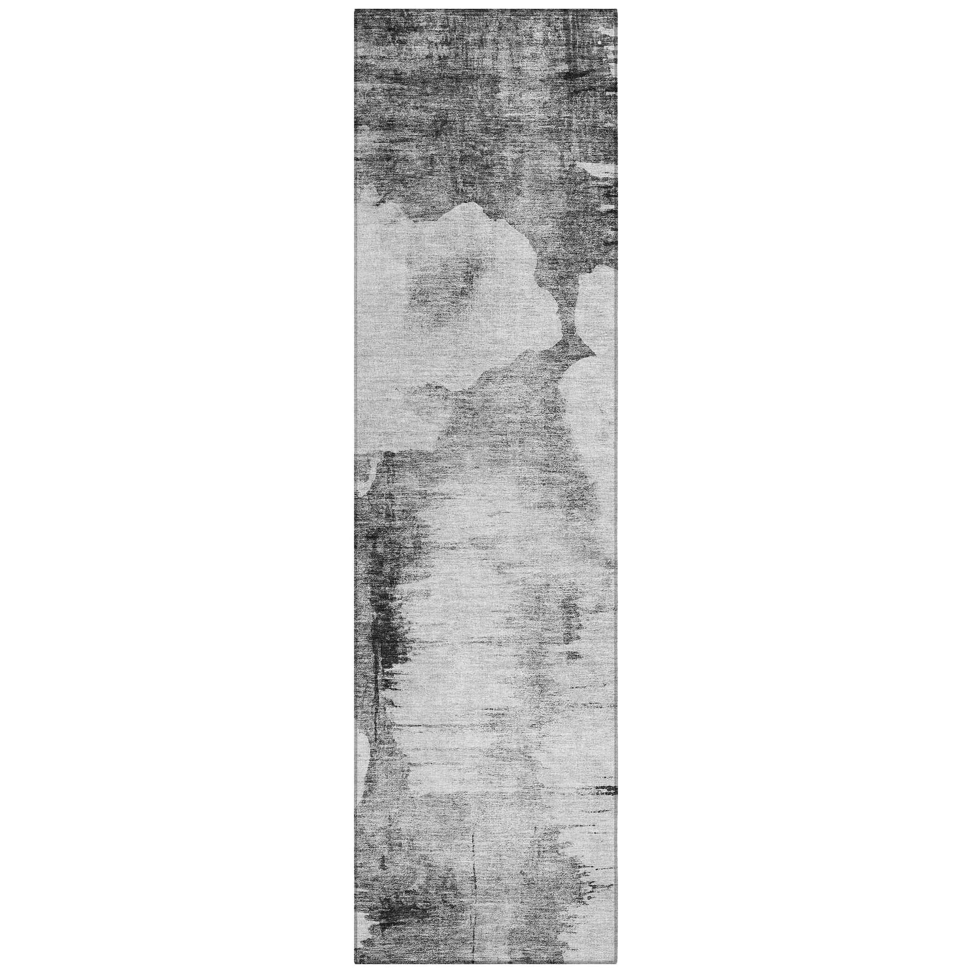 Machine Washable Gray Rug - Indoor / Outdoor - Kids / Pet Friendly Modern Print Rug