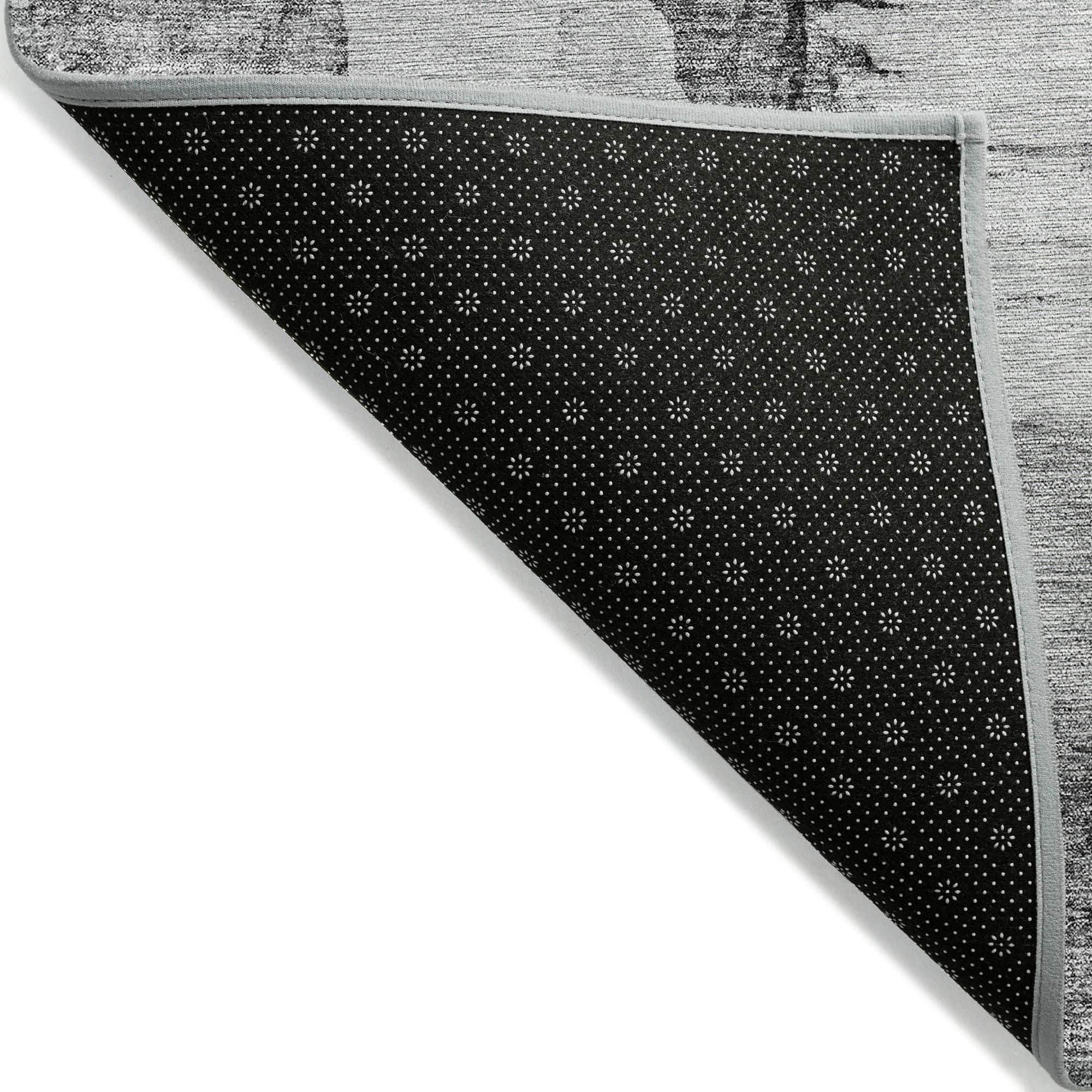 Machine Washable Gray Rug - Indoor / Outdoor - Kids / Pet Friendly Modern Print Rug