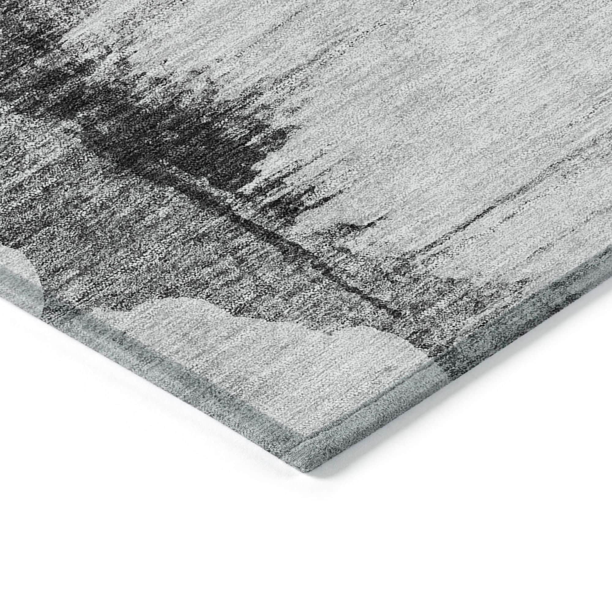 Machine Washable Gray Rug - Indoor / Outdoor - Kids / Pet Friendly Modern Print Rug
