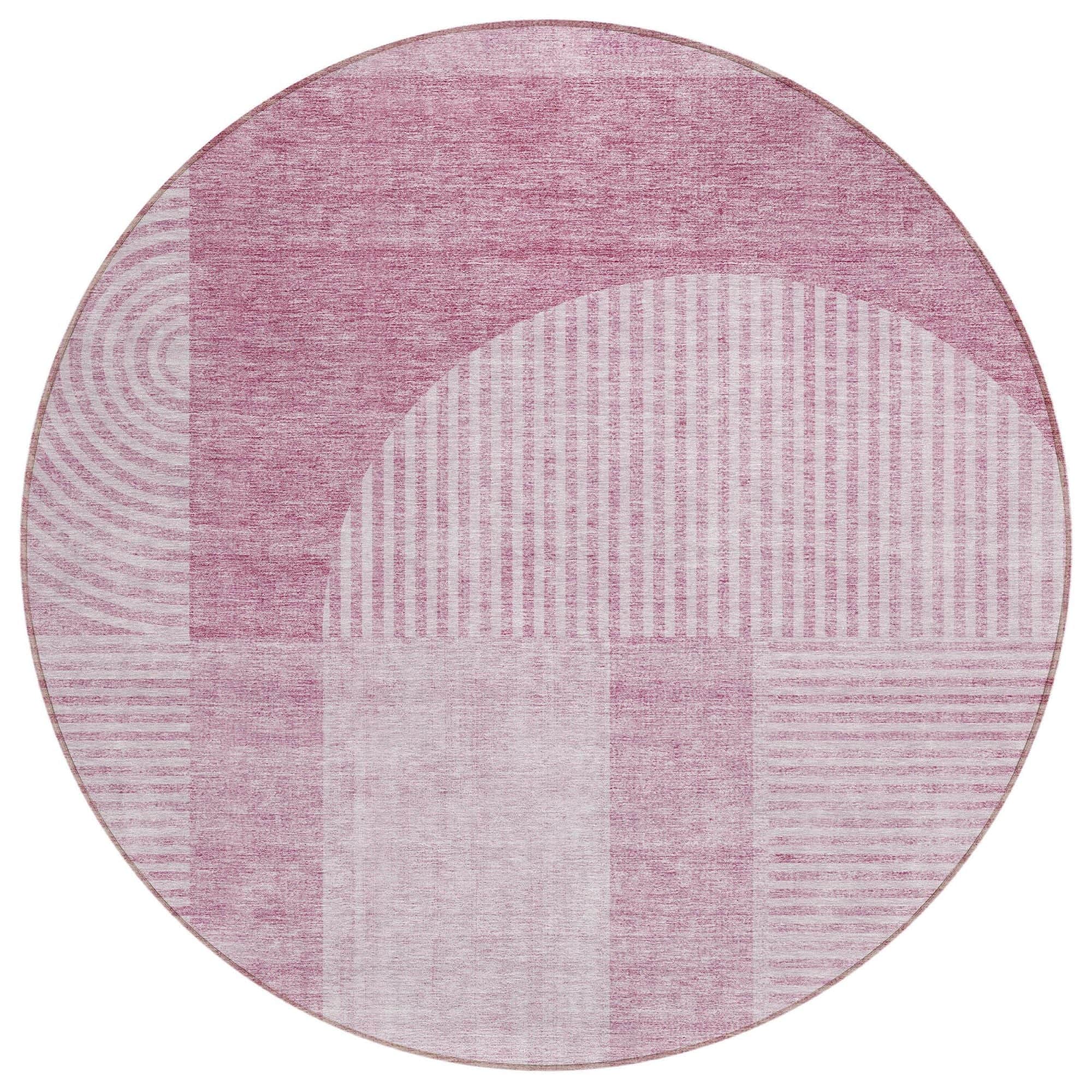 Machine Washable Blush Pink Rug - Indoor / Outdoor - Kids / Pet Friendly Art Deco Print Rug