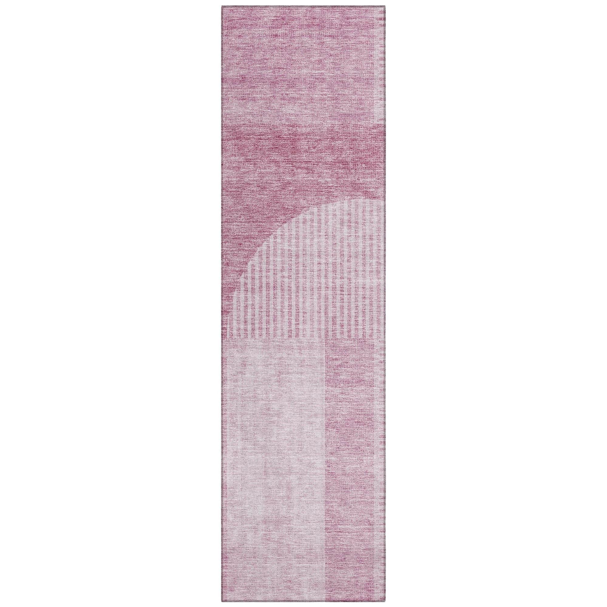 Machine Washable Blush Pink Rug - Indoor / Outdoor - Kids / Pet Friendly Art Deco Print Rug