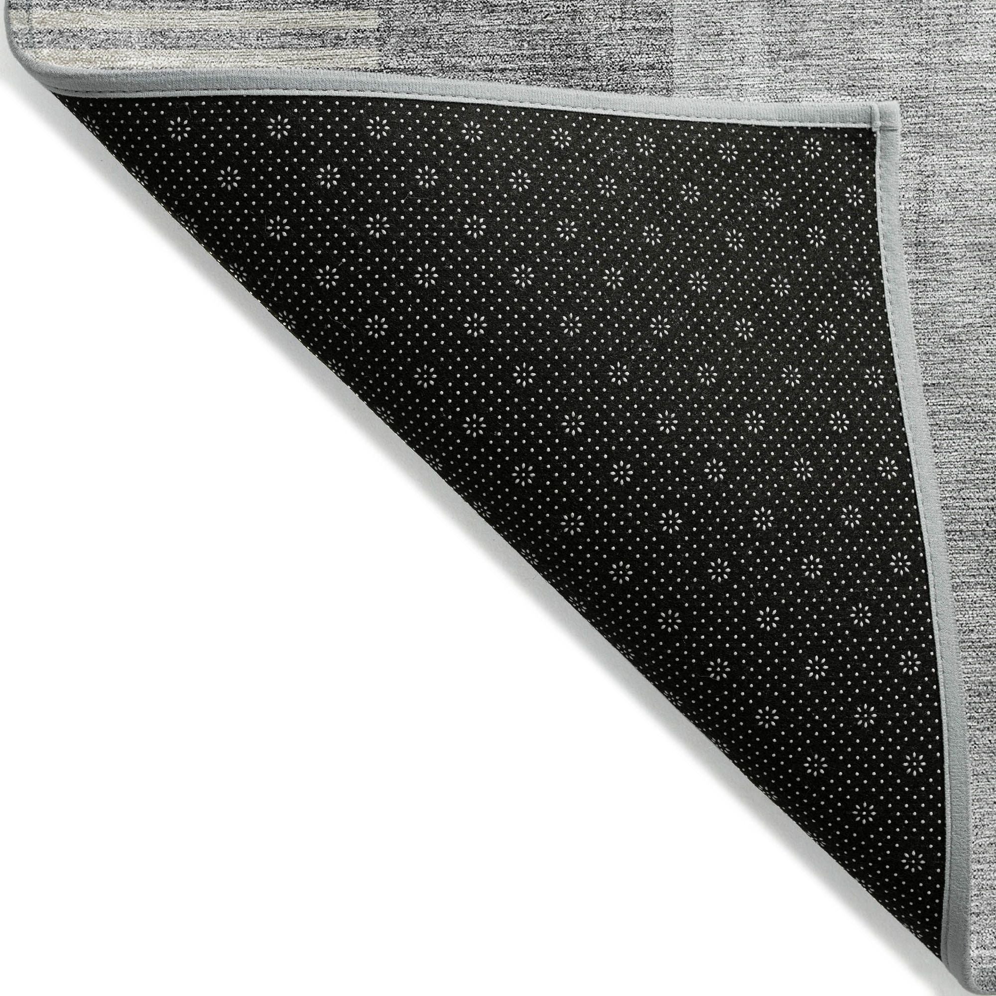 Machine Washable Gray Rug - Indoor / Outdoor - Kids / Pet Friendly Art Deco Print Rug