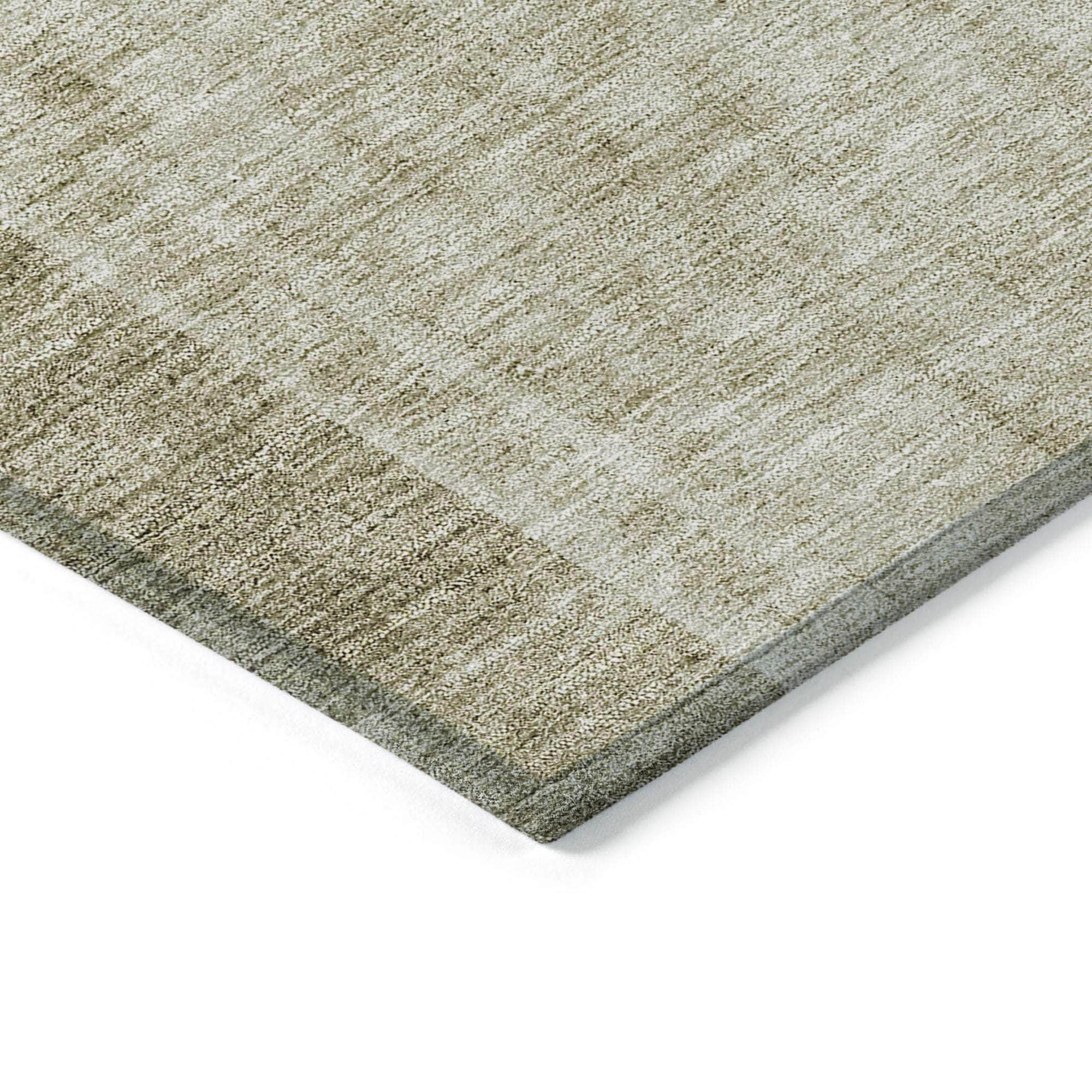 Machine Washable Taupe Brown Rug - Indoor / Outdoor - Kids / Pet Friendly Art Deco Print Rug