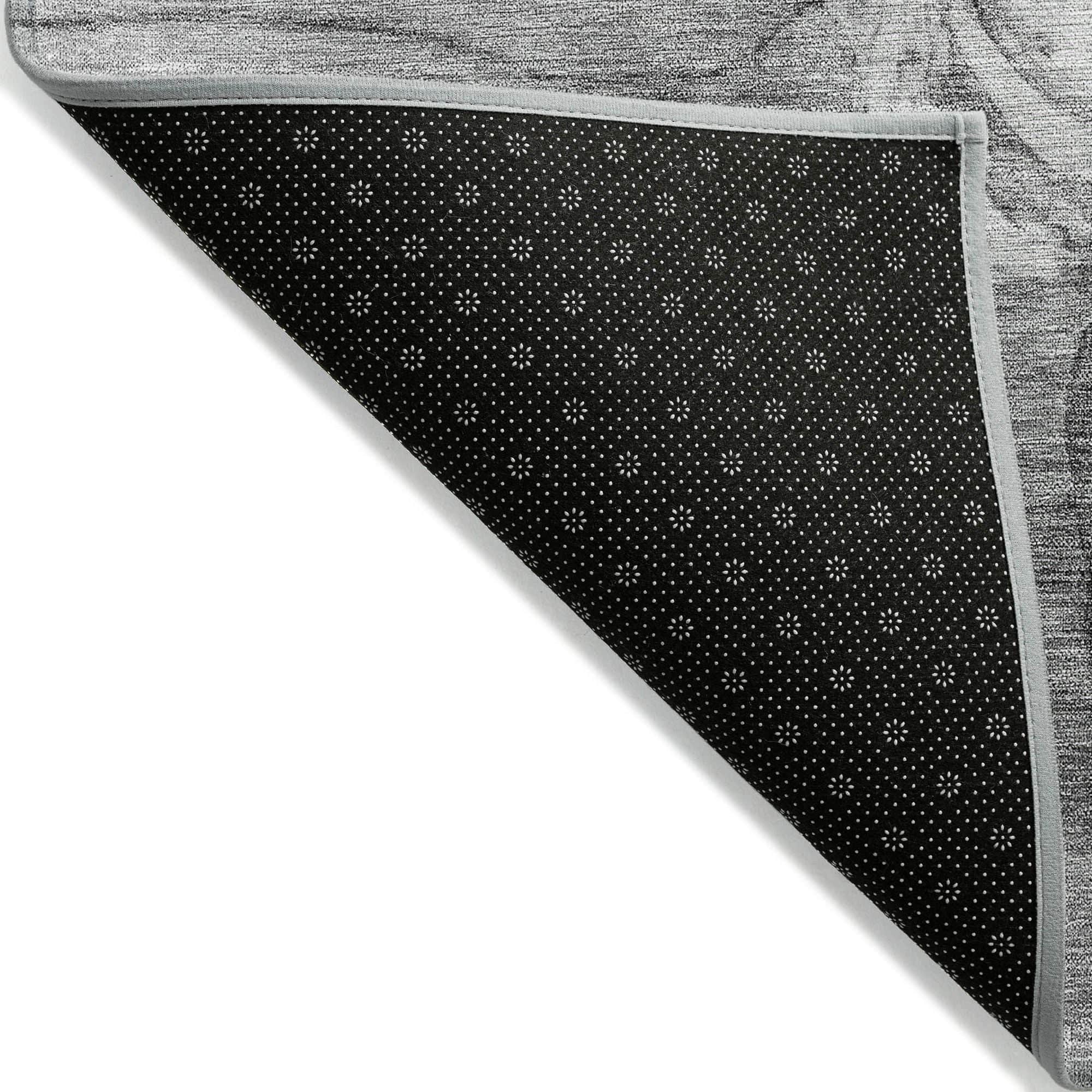 Machine Washable Gray Rug - Indoor / Outdoor - Kids / Pet Friendly Floral Print Rug