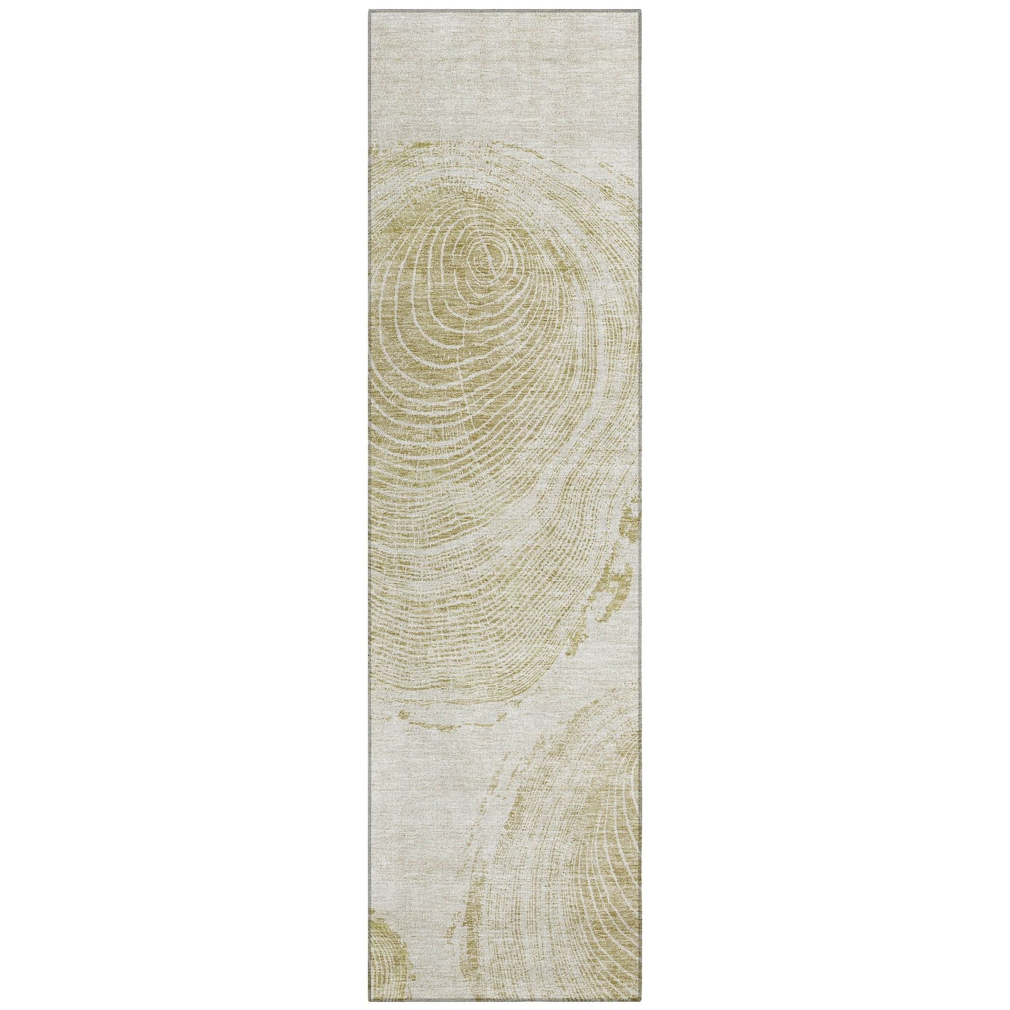 Machine Washable Khaki Brown Rug - Indoor / Outdoor - Kids / Pet Friendly Organic Print Rug