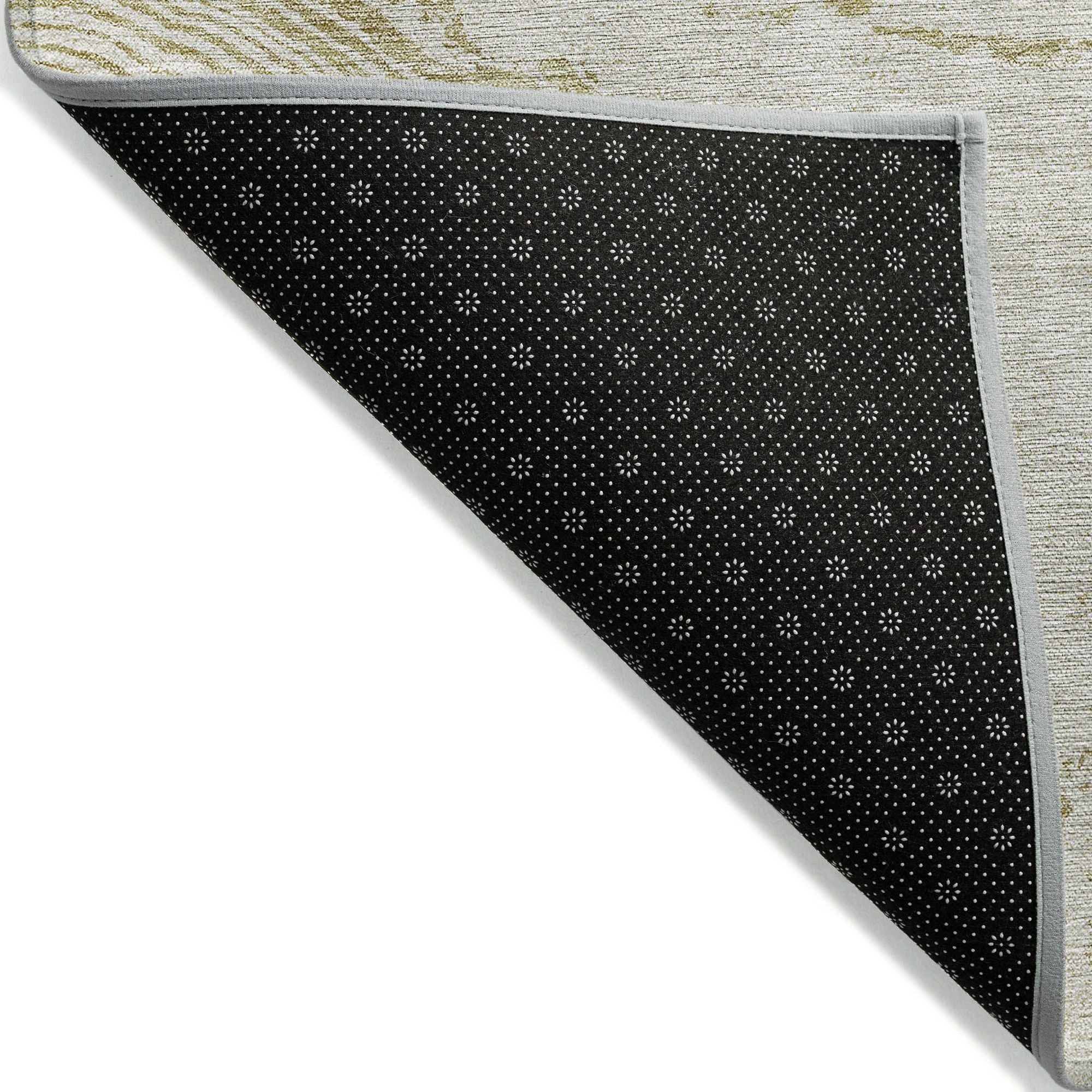 Machine Washable Khaki Brown Rug - Indoor / Outdoor - Kids / Pet Friendly Organic Print Rug