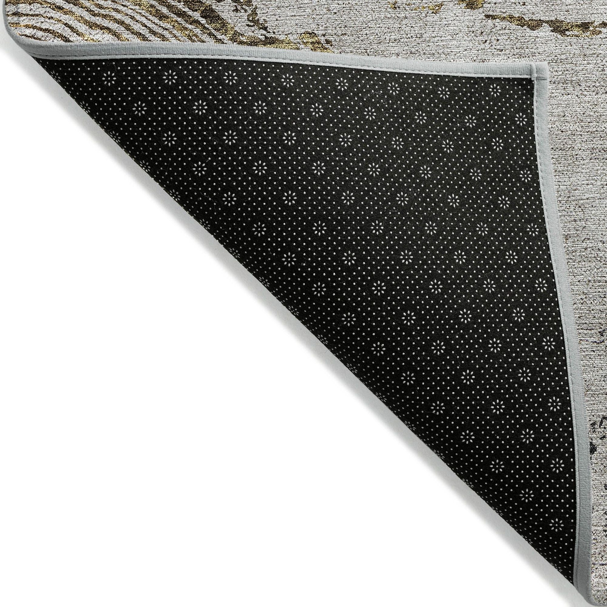 Machine Washable Taupe Brown Rug - Indoor / Outdoor - Kids / Pet Friendly Organic Print Rug