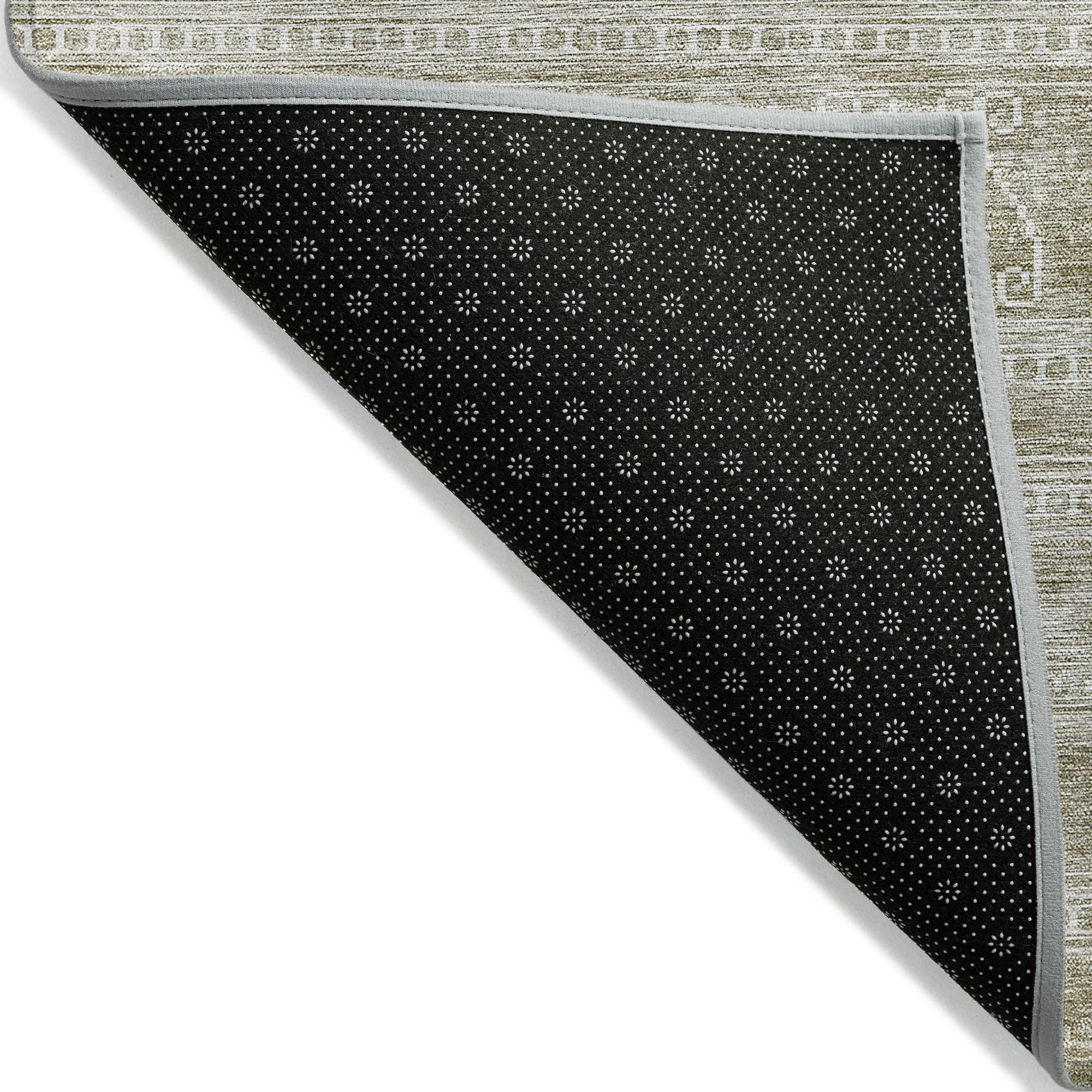 Machine Washable Khaki Brown Rug - Indoor / Outdoor - Kids / Pet Friendly Southwest Print Rug