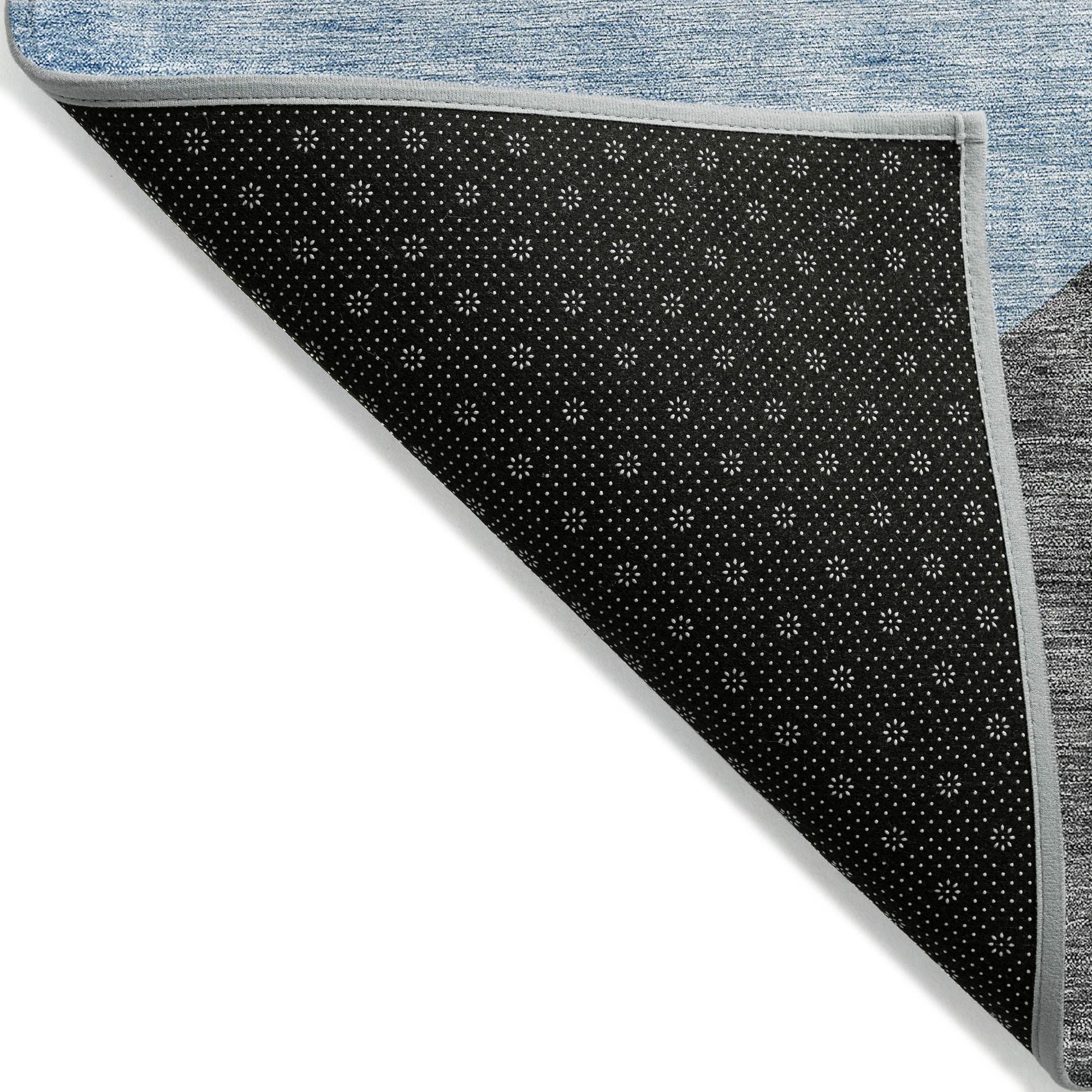 Machine Washable Sky Blue Rug - Indoor / Outdoor - Kids / Pet Friendly Art Deco Print Rug