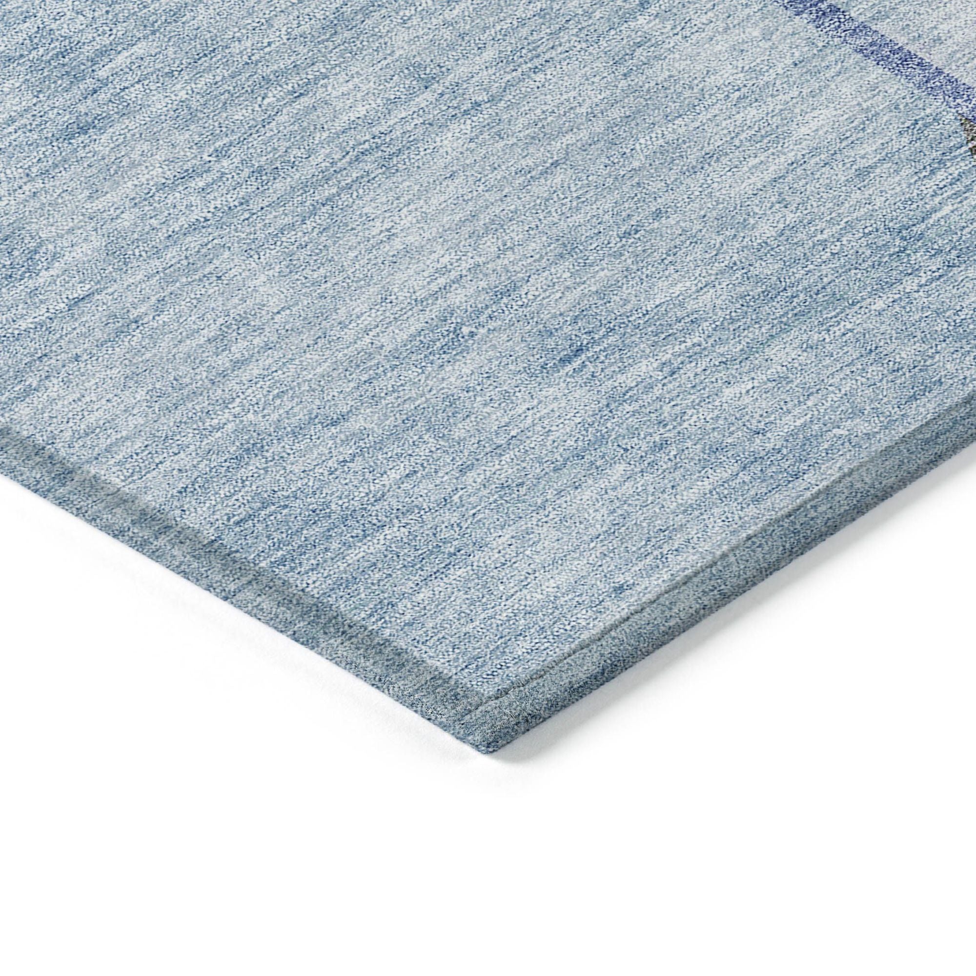 Machine Washable Sky Blue Rug - Indoor / Outdoor - Kids / Pet Friendly Art Deco Print Rug