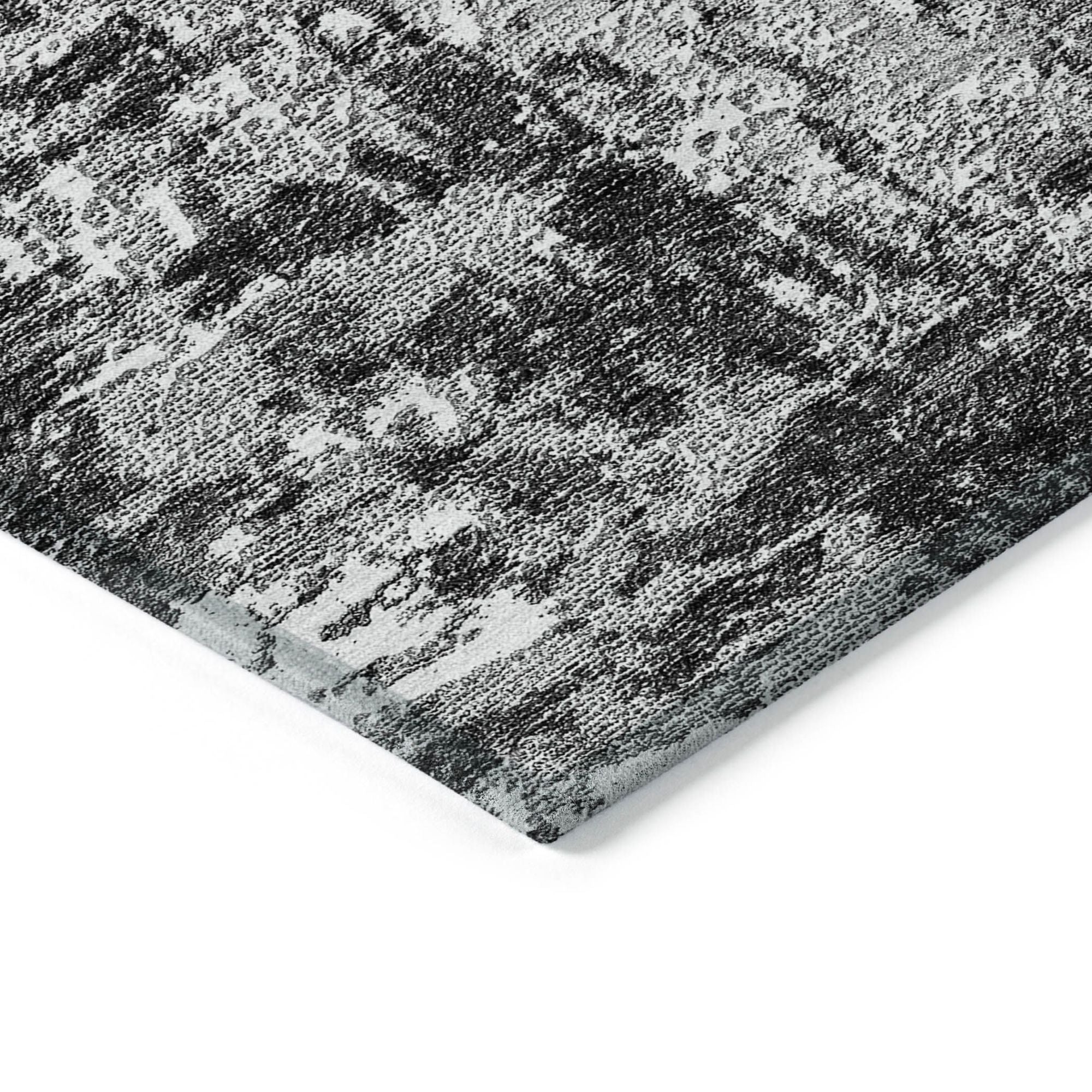 Machine Washable Gray Rug - Indoor / Outdoor - Kids / Pet Friendly Modern Print Rug