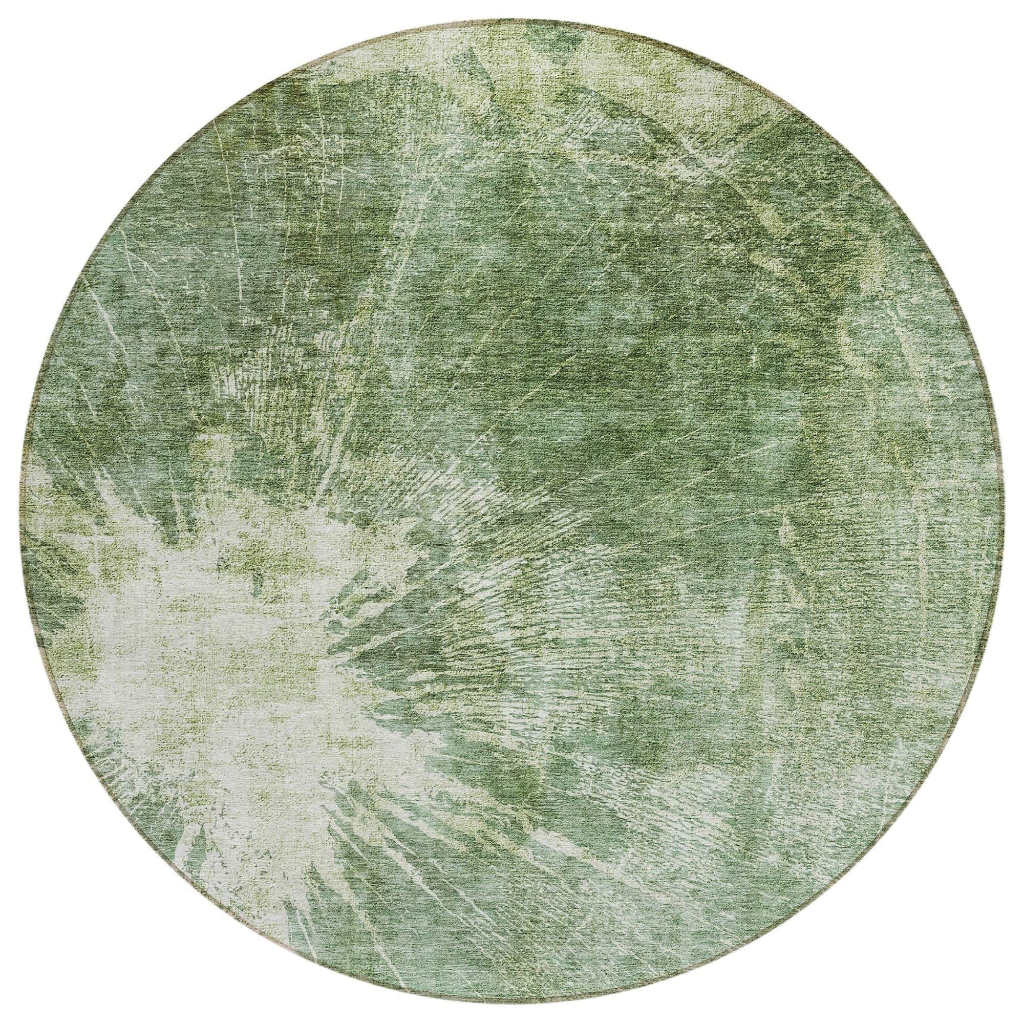 Machine Washable Fern Green Rug - Indoor / Outdoor - Kids / Pet Friendly Organic Print Rug