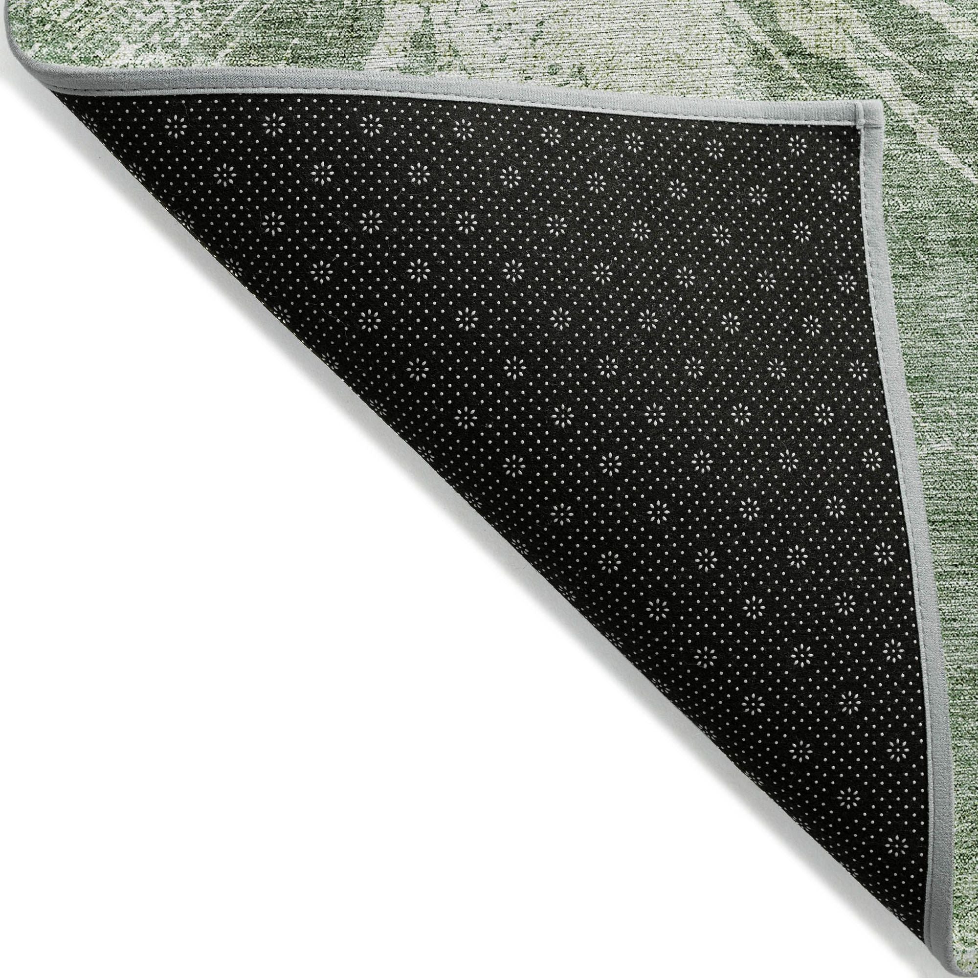 Machine Washable Fern Green Rug - Indoor / Outdoor - Kids / Pet Friendly Organic Print Rug