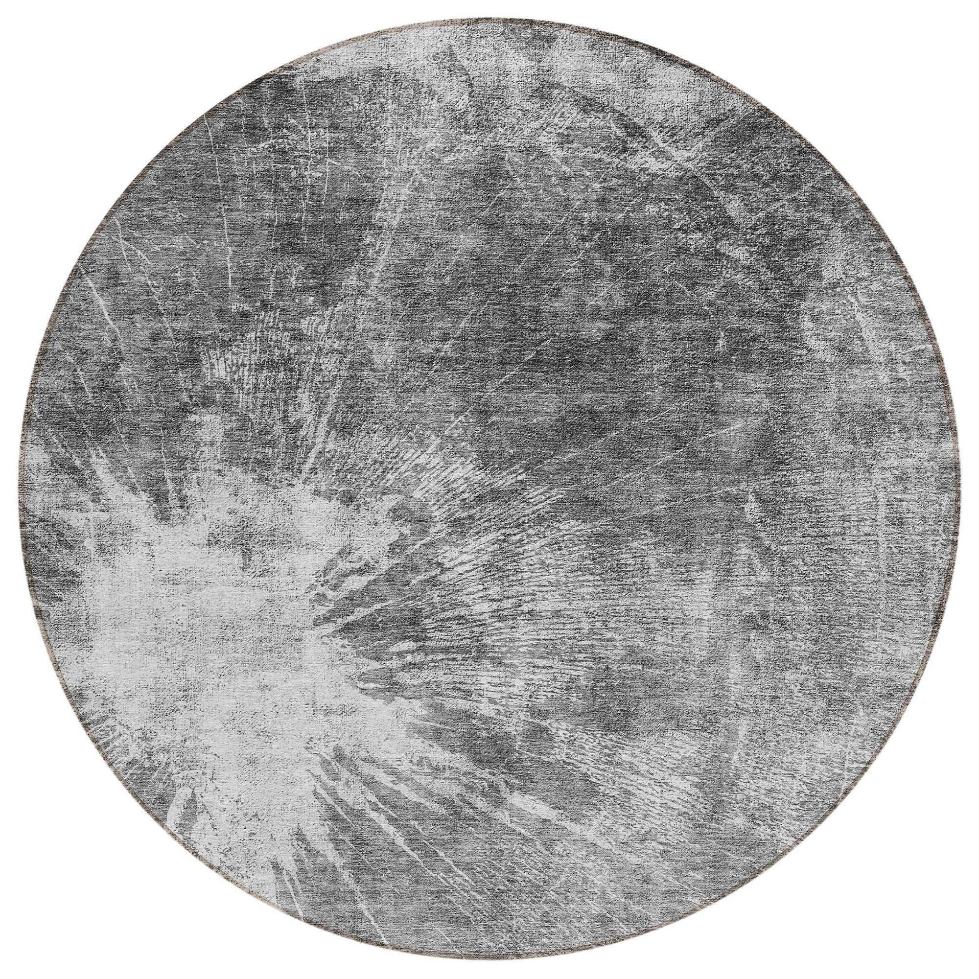 Machine Washable Gray Rug - Indoor / Outdoor - Kids / Pet Friendly Organic Print Rug