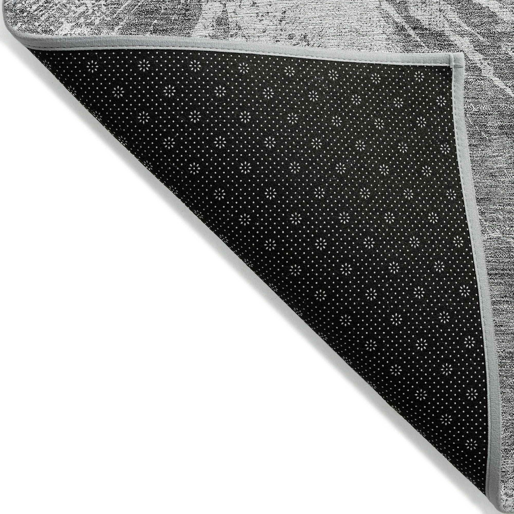 Machine Washable Gray Rug - Indoor / Outdoor - Kids / Pet Friendly Organic Print Rug