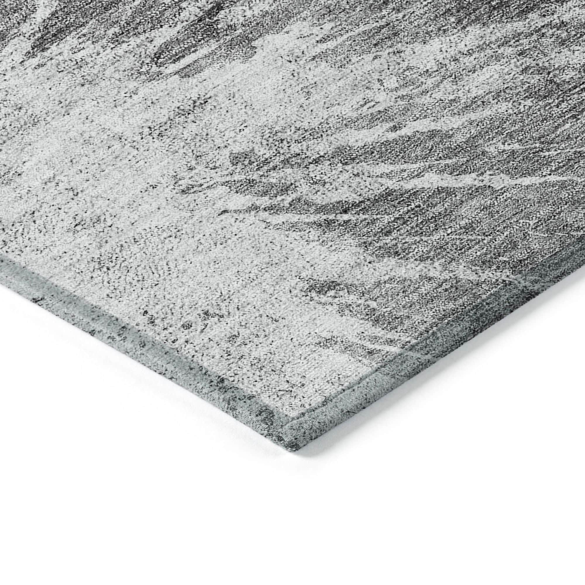 Machine Washable Gray Rug - Indoor / Outdoor - Kids / Pet Friendly Organic Print Rug
