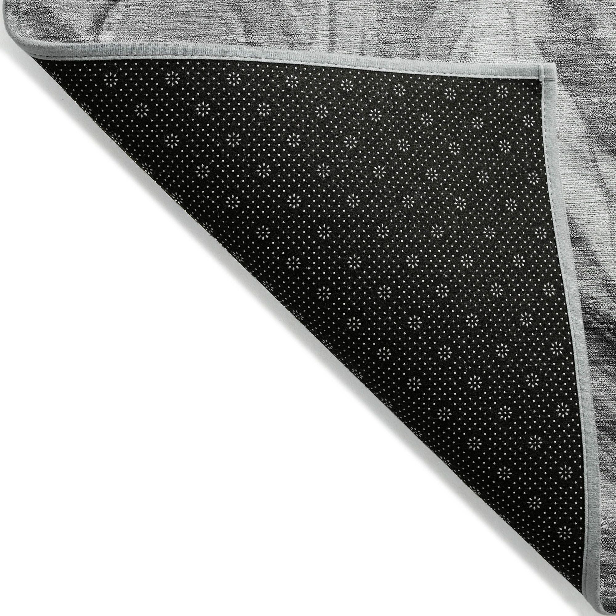 Machine Washable Gray Rug - Indoor / Outdoor - Kids / Pet Friendly Waves Print Rug