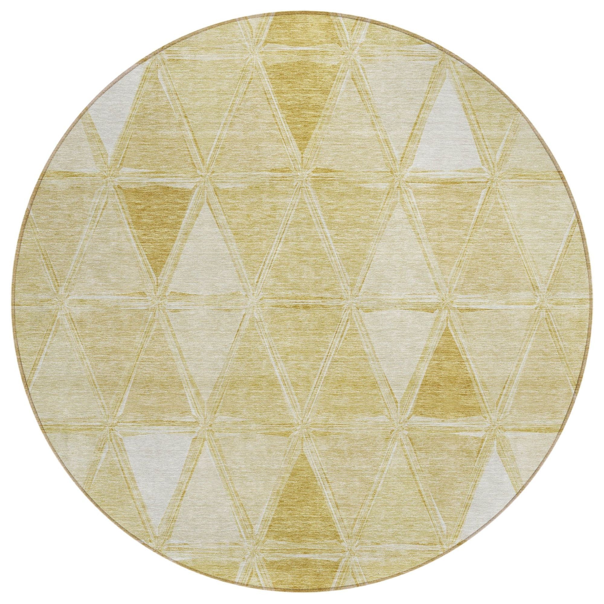 Machine Washable Gold Rug - Indoor / Outdoor - Kids / Pet Friendly Geometric Print Rug