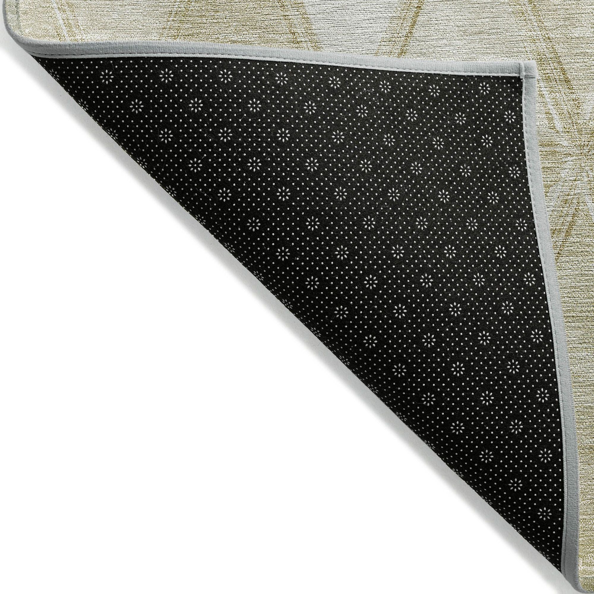 Machine Washable Khaki Brown Rug - Indoor / Outdoor - Kids / Pet Friendly Geometric Print Rug