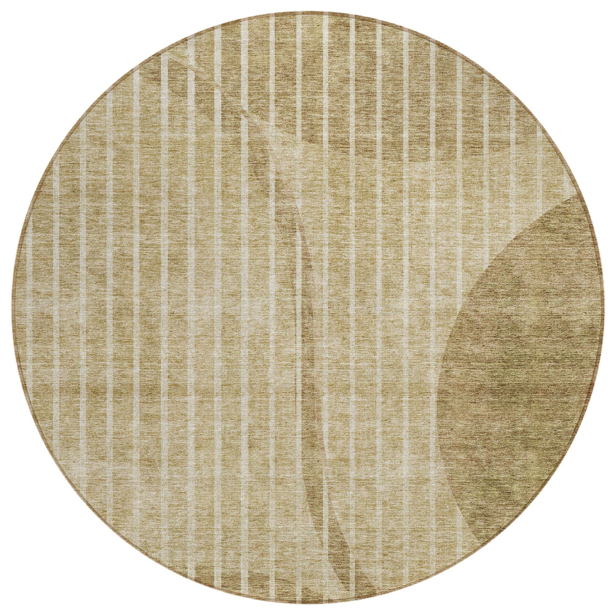 Machine Washable Brown Rug - Indoor / Outdoor - Kids / Pet Friendly Striped Print Rug