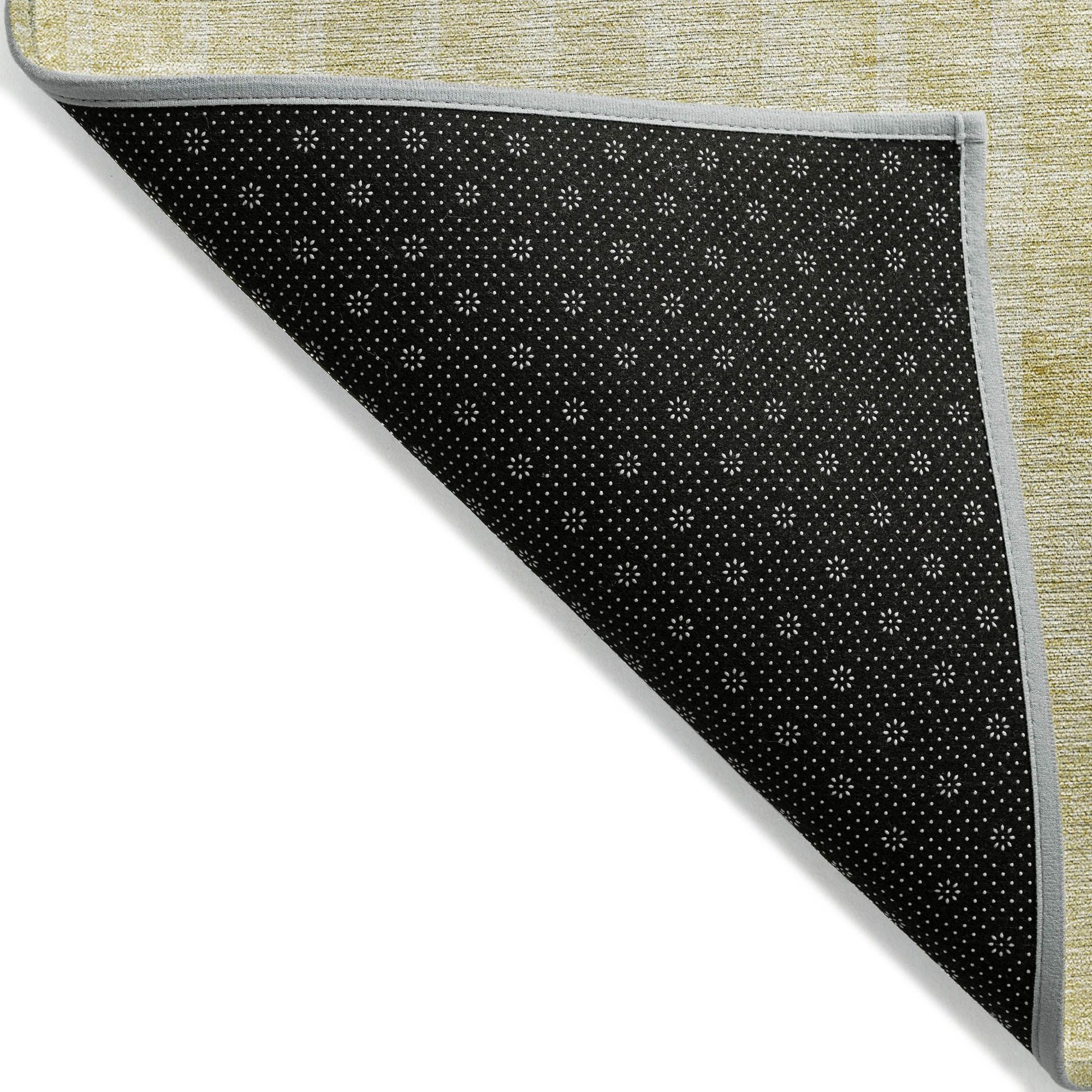 Machine Washable Gold Rug - Indoor / Outdoor - Kids / Pet Friendly Striped Print Rug