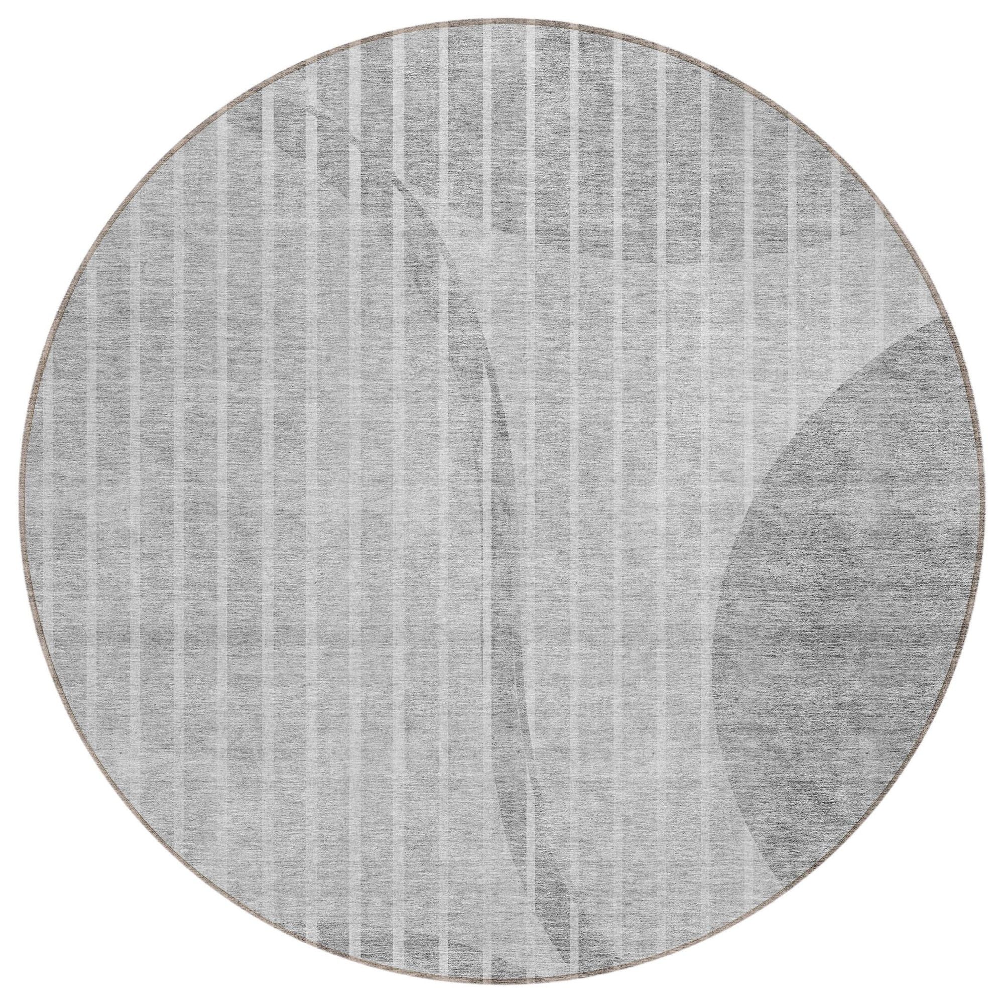 Machine Washable Gray Rug - Indoor / Outdoor - Kids / Pet Friendly Striped Print Rug