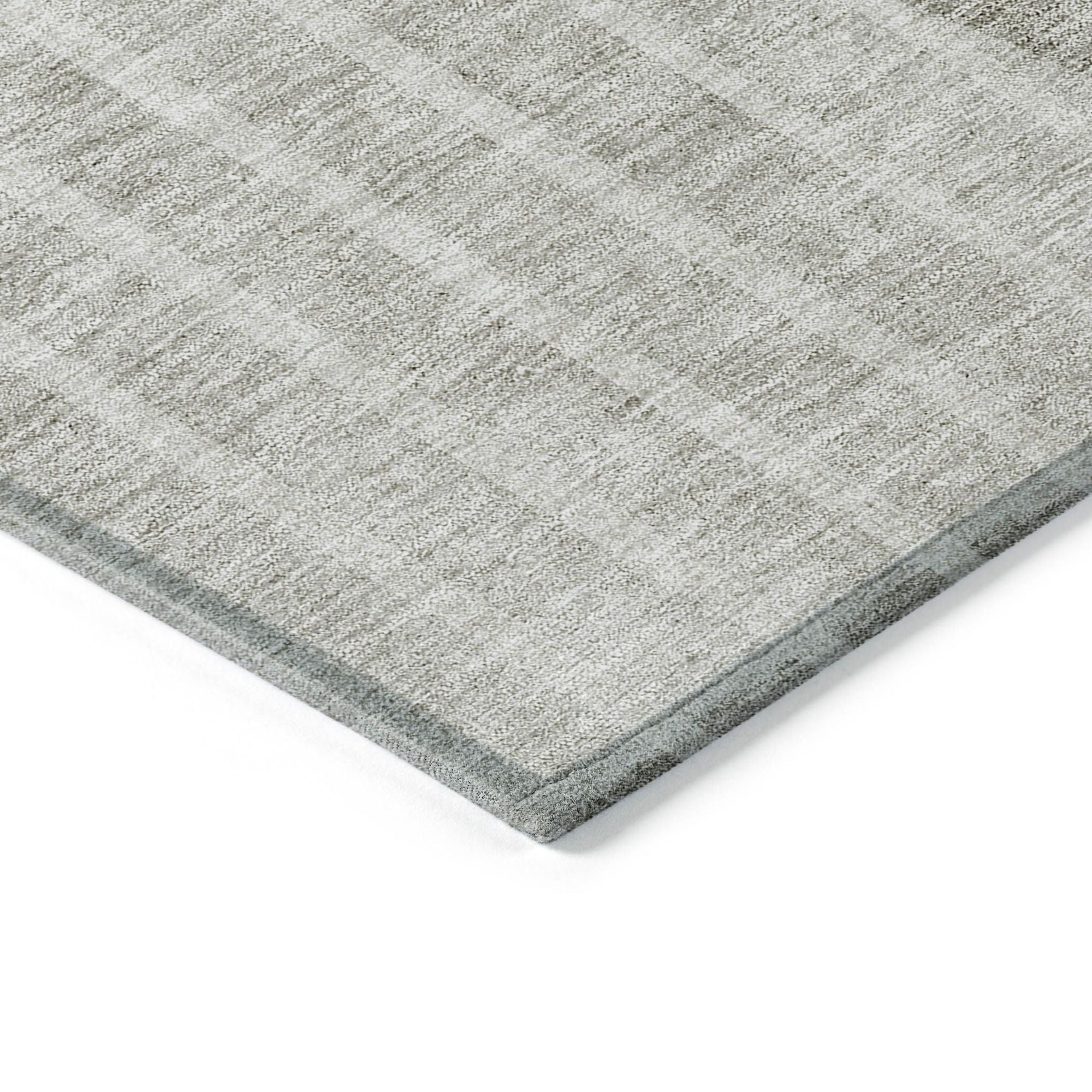 Machine Washable Taupe Brown Rug - Indoor / Outdoor - Kids / Pet Friendly Striped Print Rug