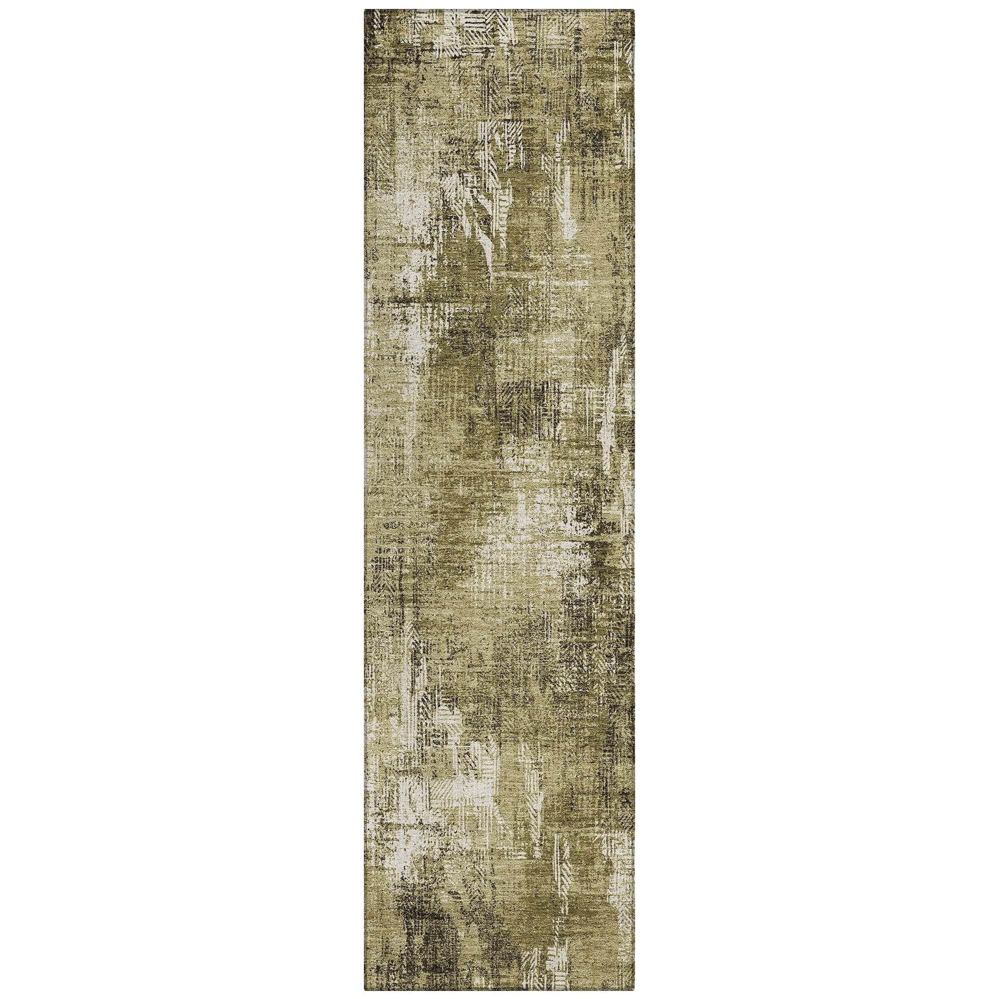 Machine Washable Brown Rug - Indoor / Outdoor - Kids / Pet Friendly Modern Print Rug