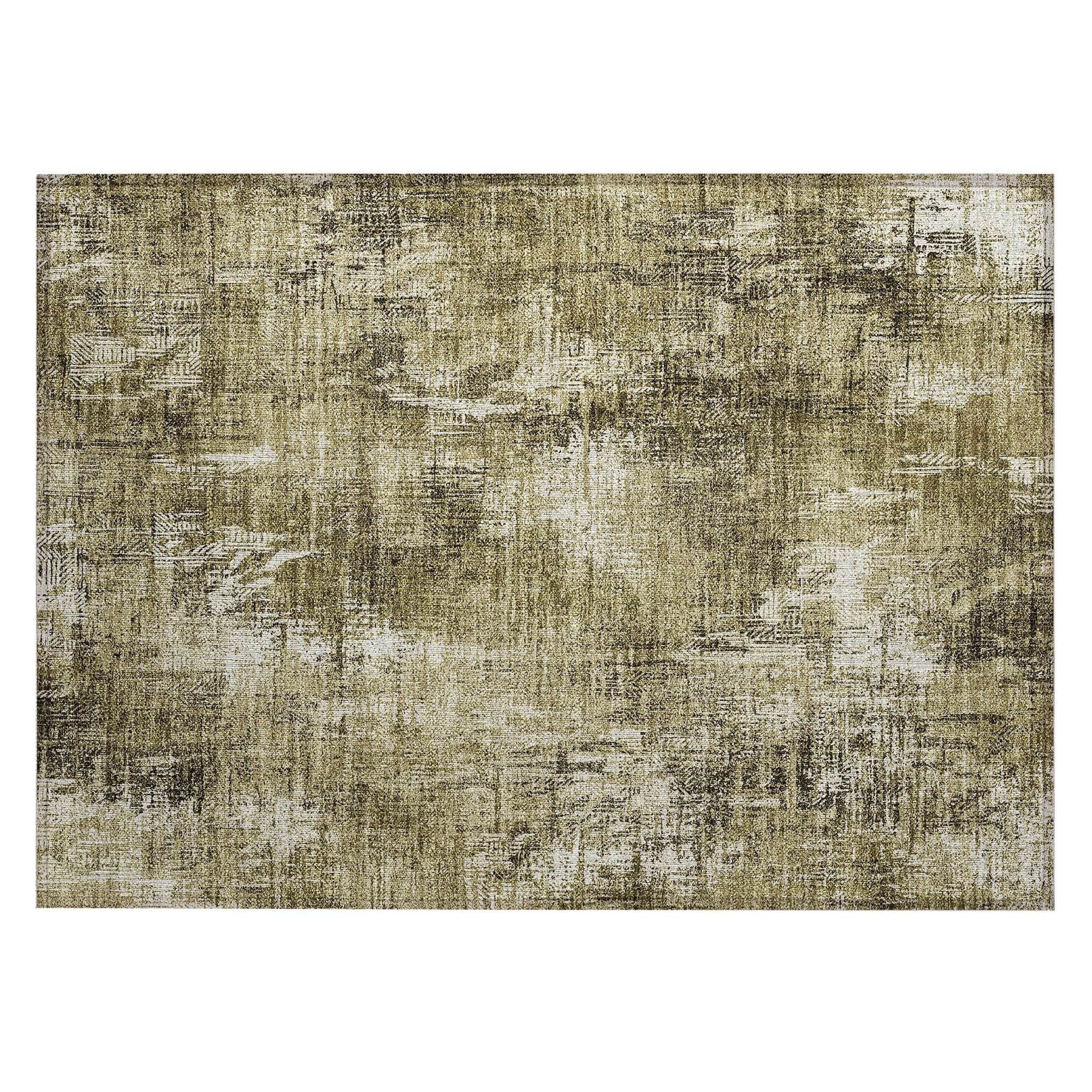 Machine Washable Brown Rug - Indoor / Outdoor - Kids / Pet Friendly Modern Print Rug