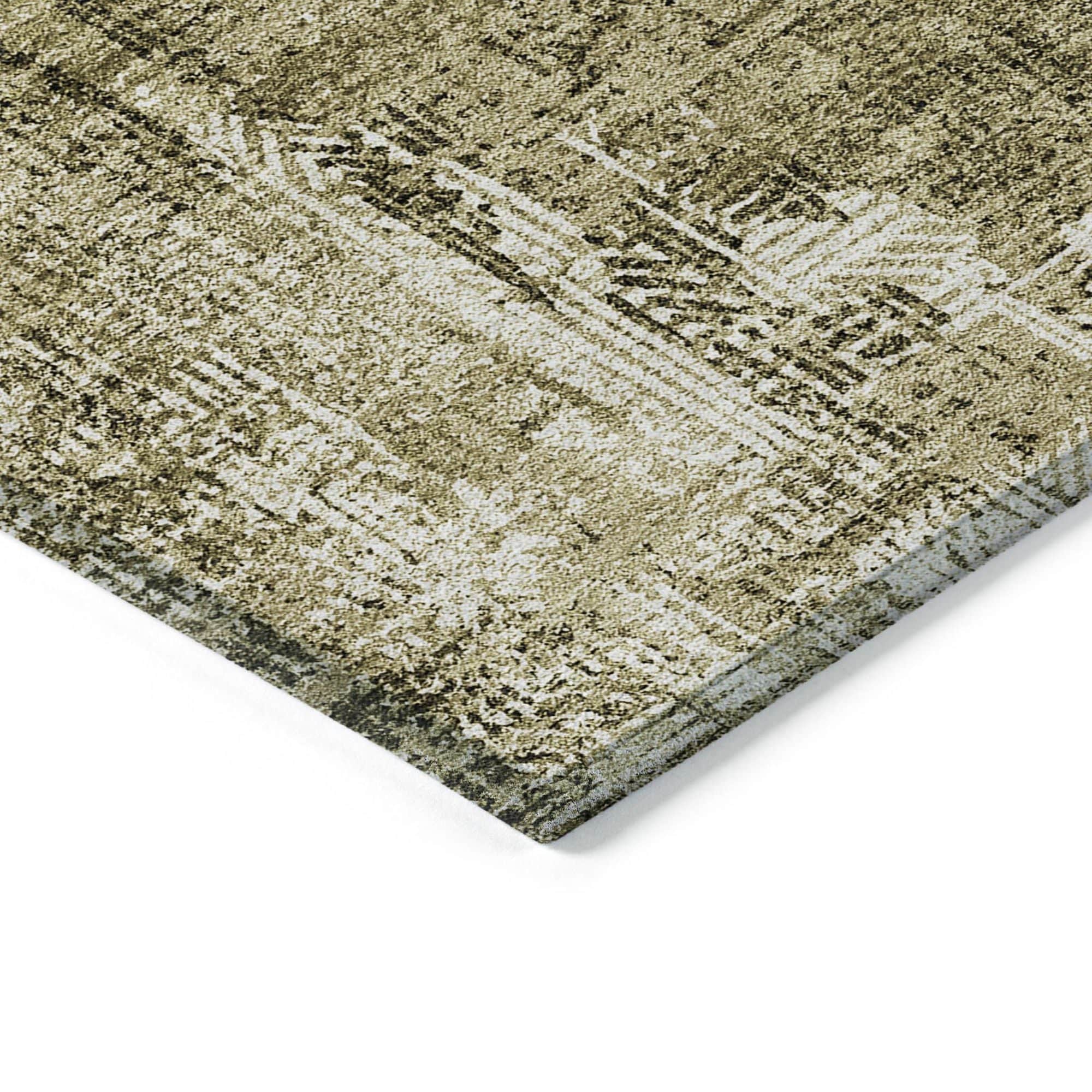 Machine Washable Brown Rug - Indoor / Outdoor - Kids / Pet Friendly Modern Print Rug