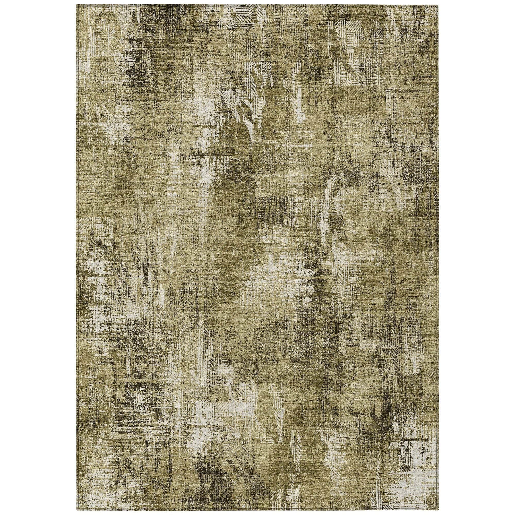 Machine Washable Brown Rug - Indoor / Outdoor - Kids / Pet Friendly Modern Print Rug