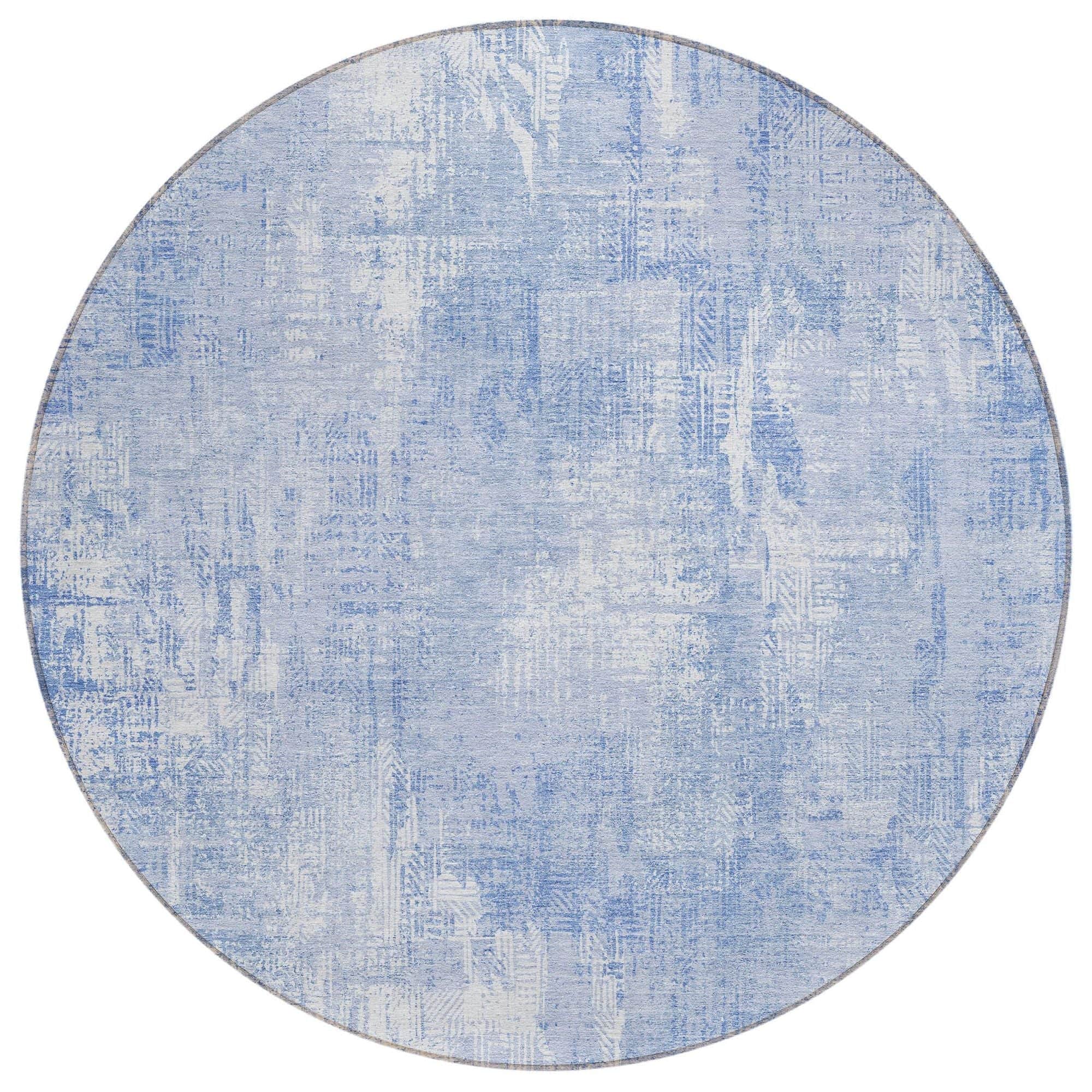 Machine Washable Sky Blue Rug - Indoor / Outdoor - Kids / Pet Friendly Modern Print Rug