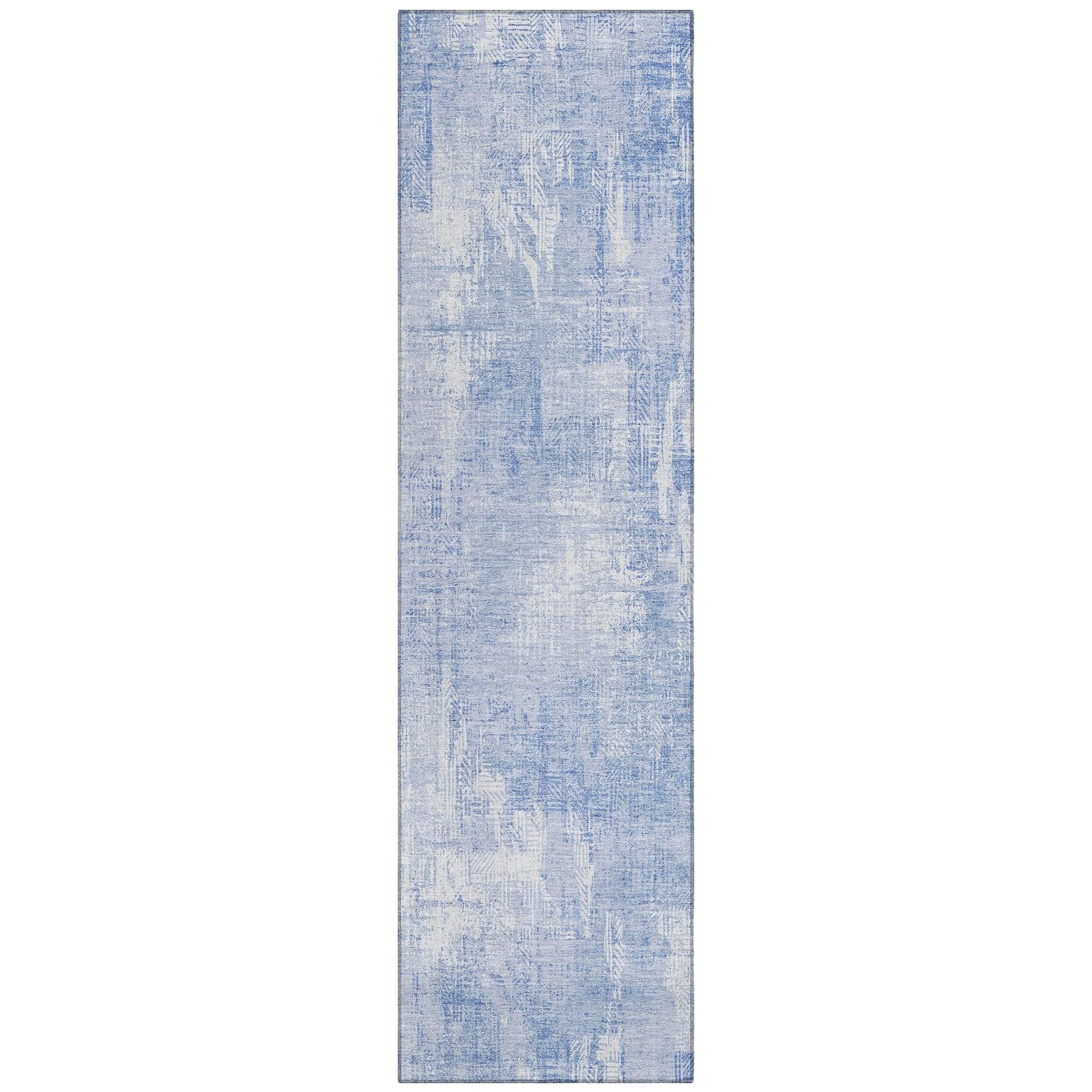 Machine Washable Sky Blue Rug - Indoor / Outdoor - Kids / Pet Friendly Modern Print Rug
