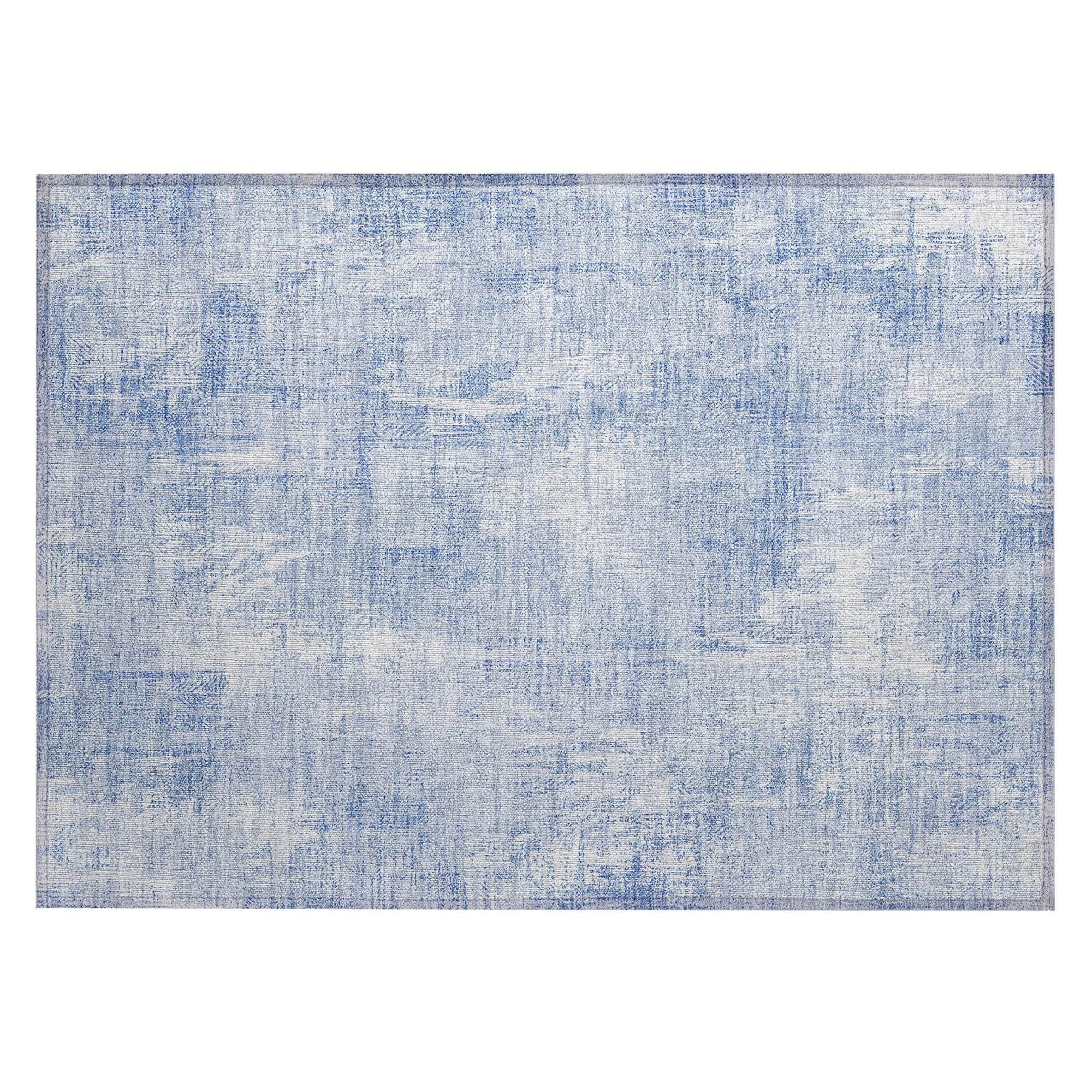Machine Washable Sky Blue Rug - Indoor / Outdoor - Kids / Pet Friendly Modern Print Rug