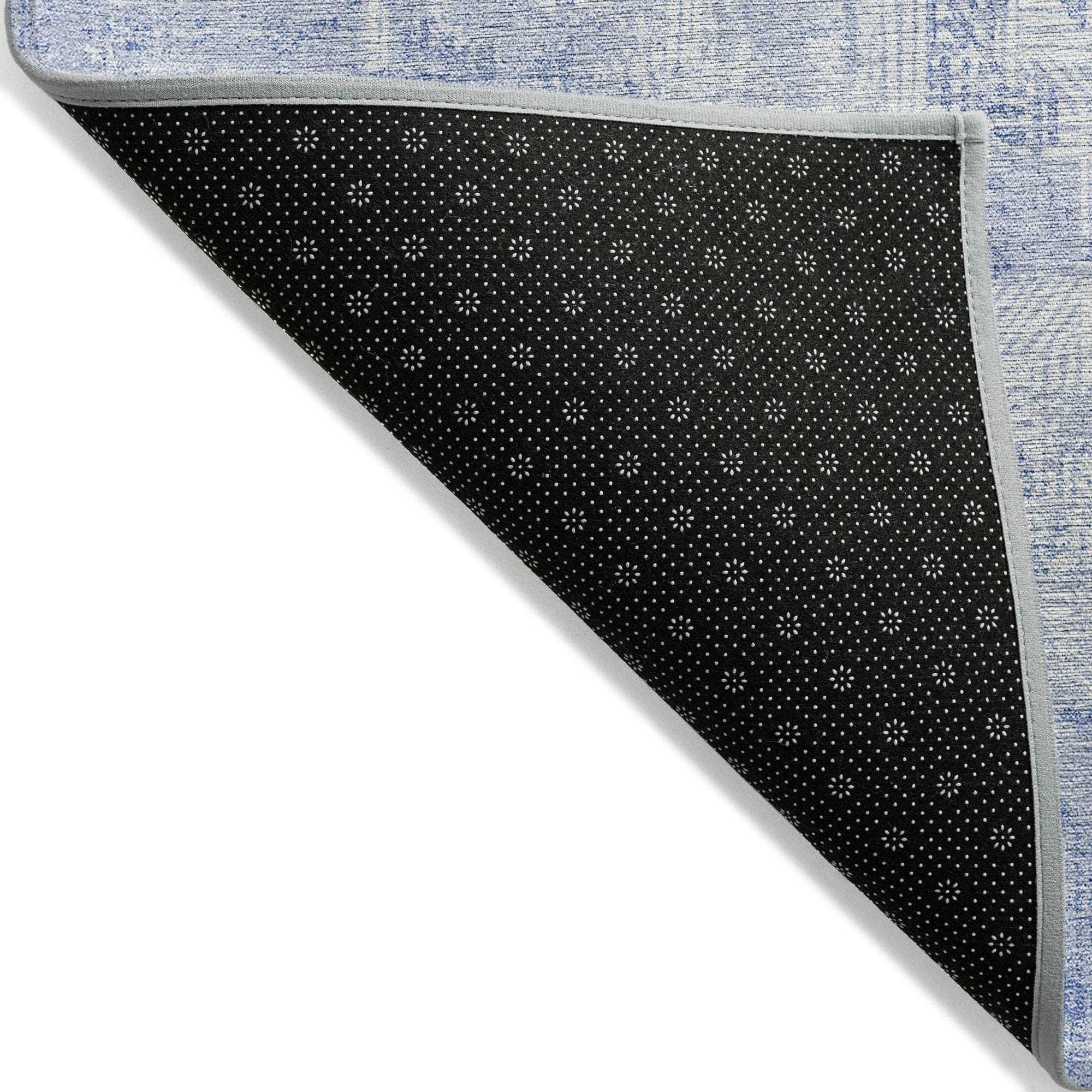 Machine Washable Sky Blue Rug - Indoor / Outdoor - Kids / Pet Friendly Modern Print Rug