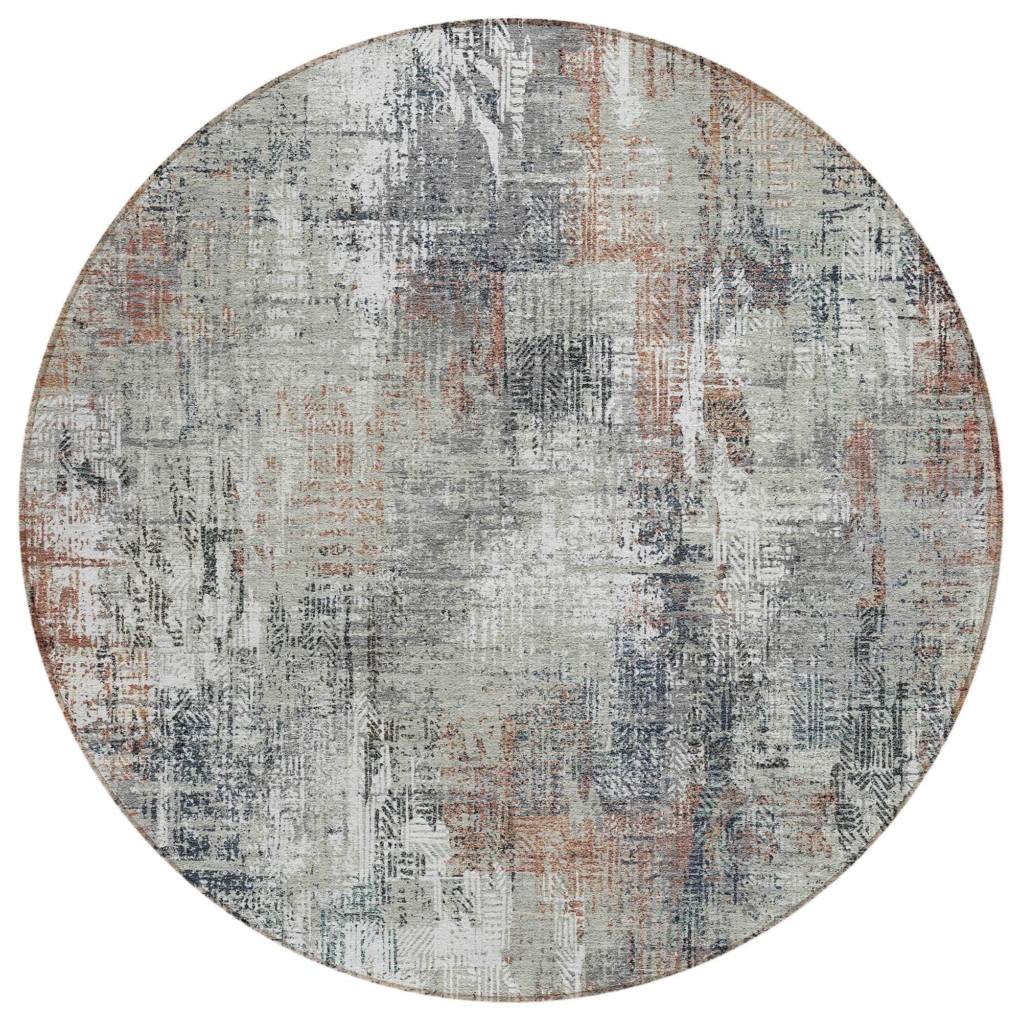 Machine Washable Taupe Brown Rug - Indoor / Outdoor - Kids / Pet Friendly Modern Print Rug