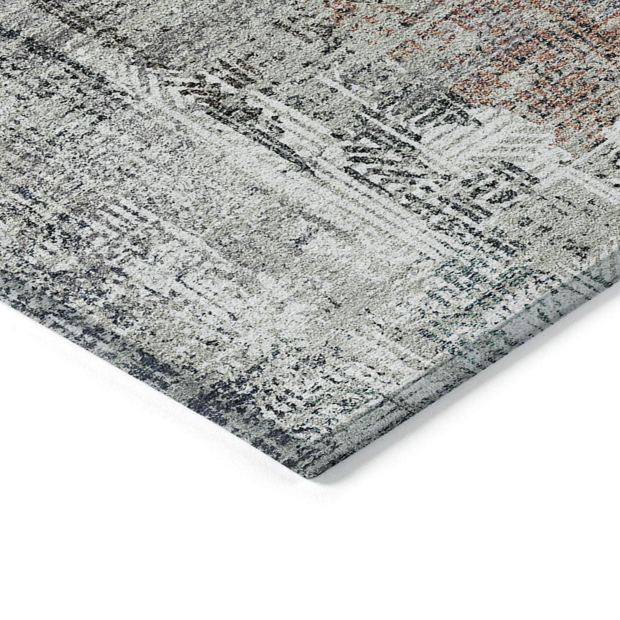 Machine Washable Taupe Brown Rug - Indoor / Outdoor - Kids / Pet Friendly Modern Print Rug