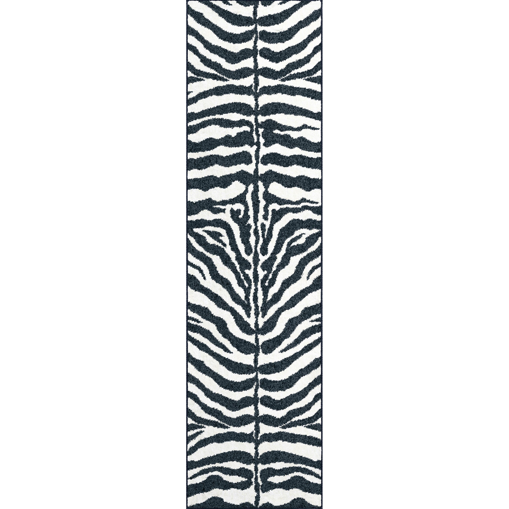 Luxury Machine Washable Casual AK1 Ivory Black Rug 2'3" x 7'6" #shape_Runner