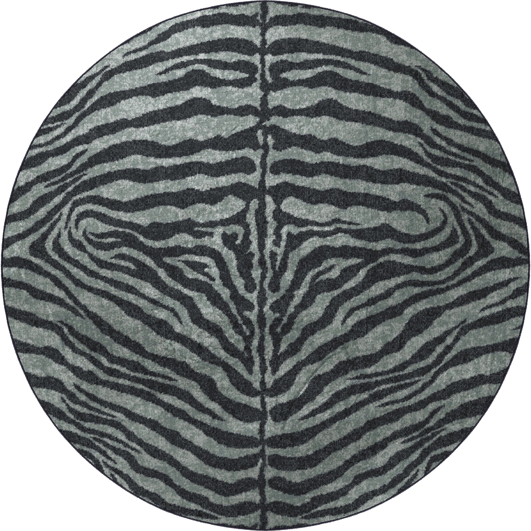 Luxury Machine Washable Casual AK1 Midnight Black Rug 8' x 8' #shape_Round