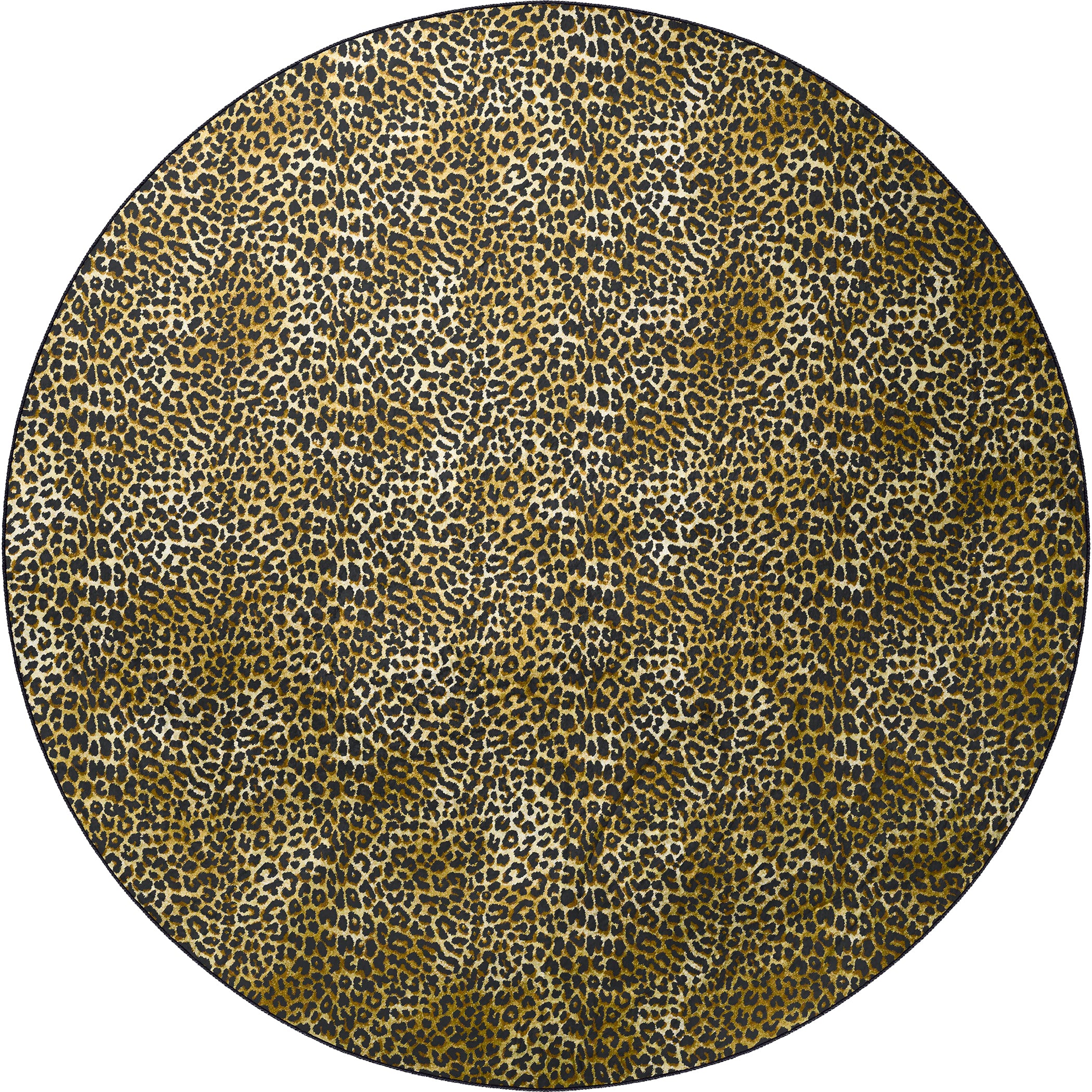 Luxury Machine Washable Casual AK2 Gold Rug 8' x 8' #shape_Round