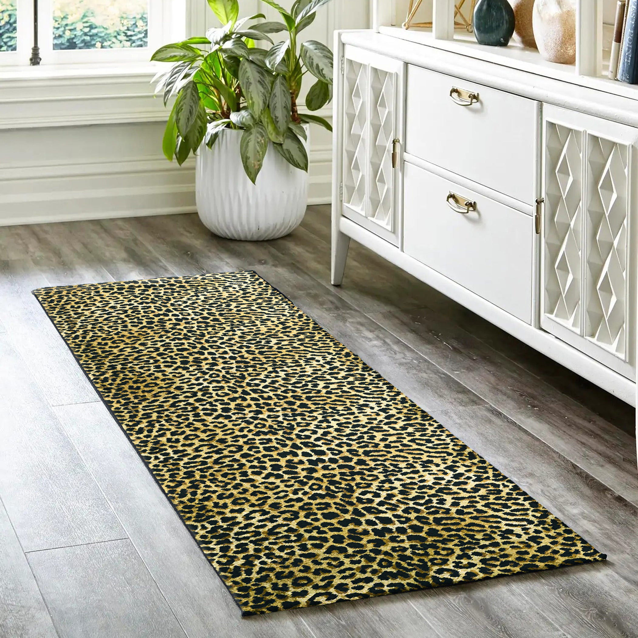 Luxury Machine Washable Casual AK2 Gold Rug 2'3" x 7'6" #shape_Runner