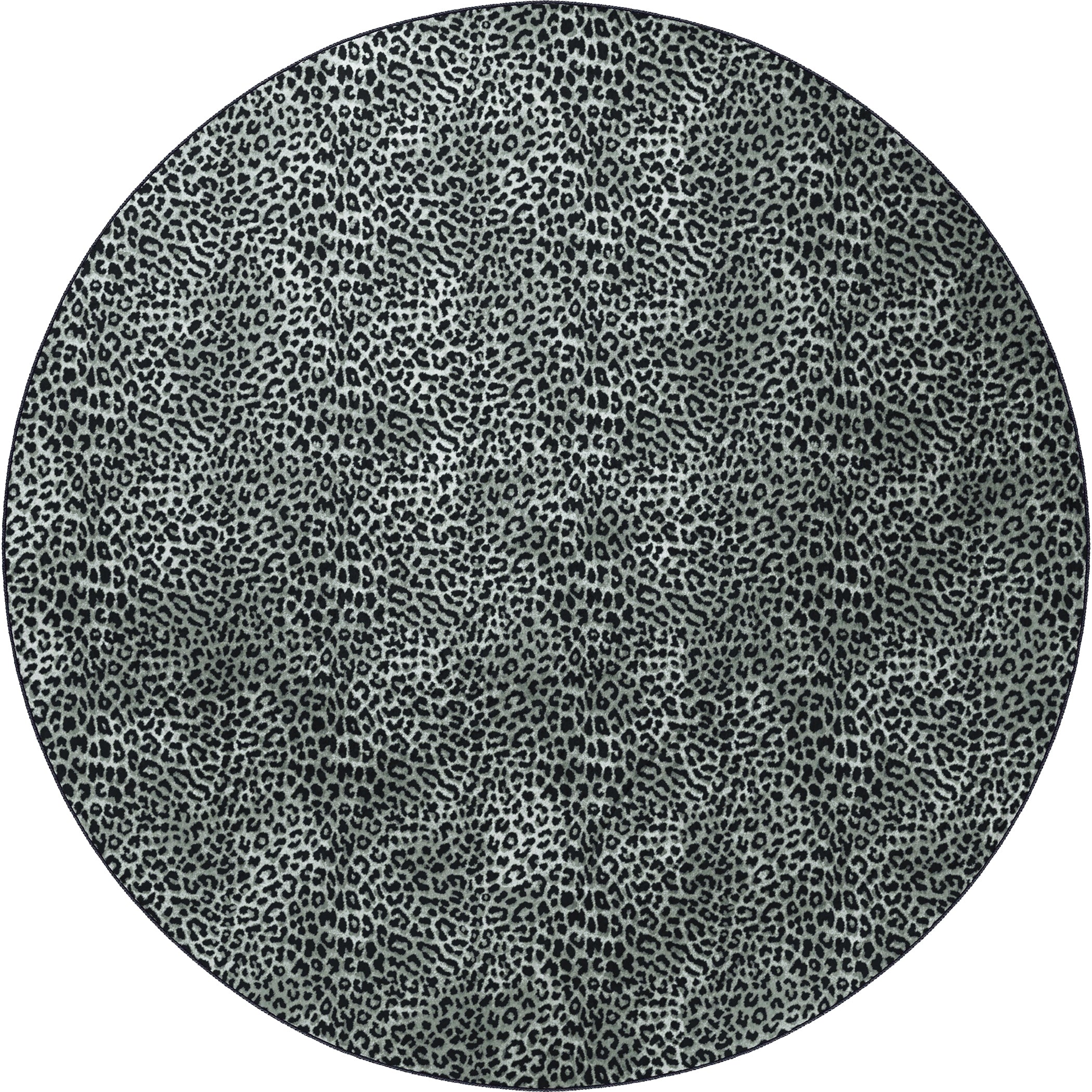 Luxury Machine Washable Casual AK2 Midnight Black Rug 8' x 8' #shape_Round