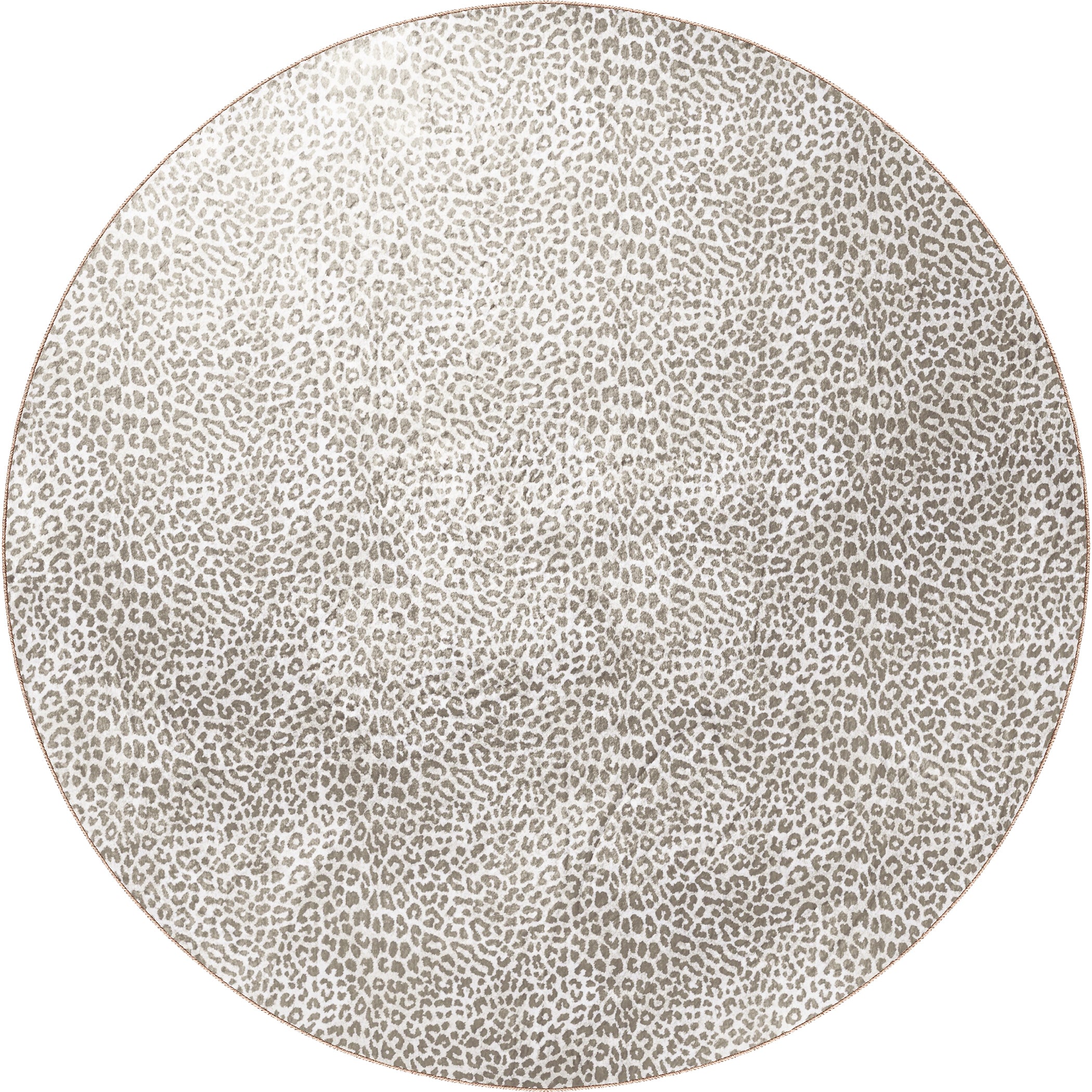 Luxury Machine Washable Casual AK2 Stone Brown Rug 8' x 8' #shape_Round